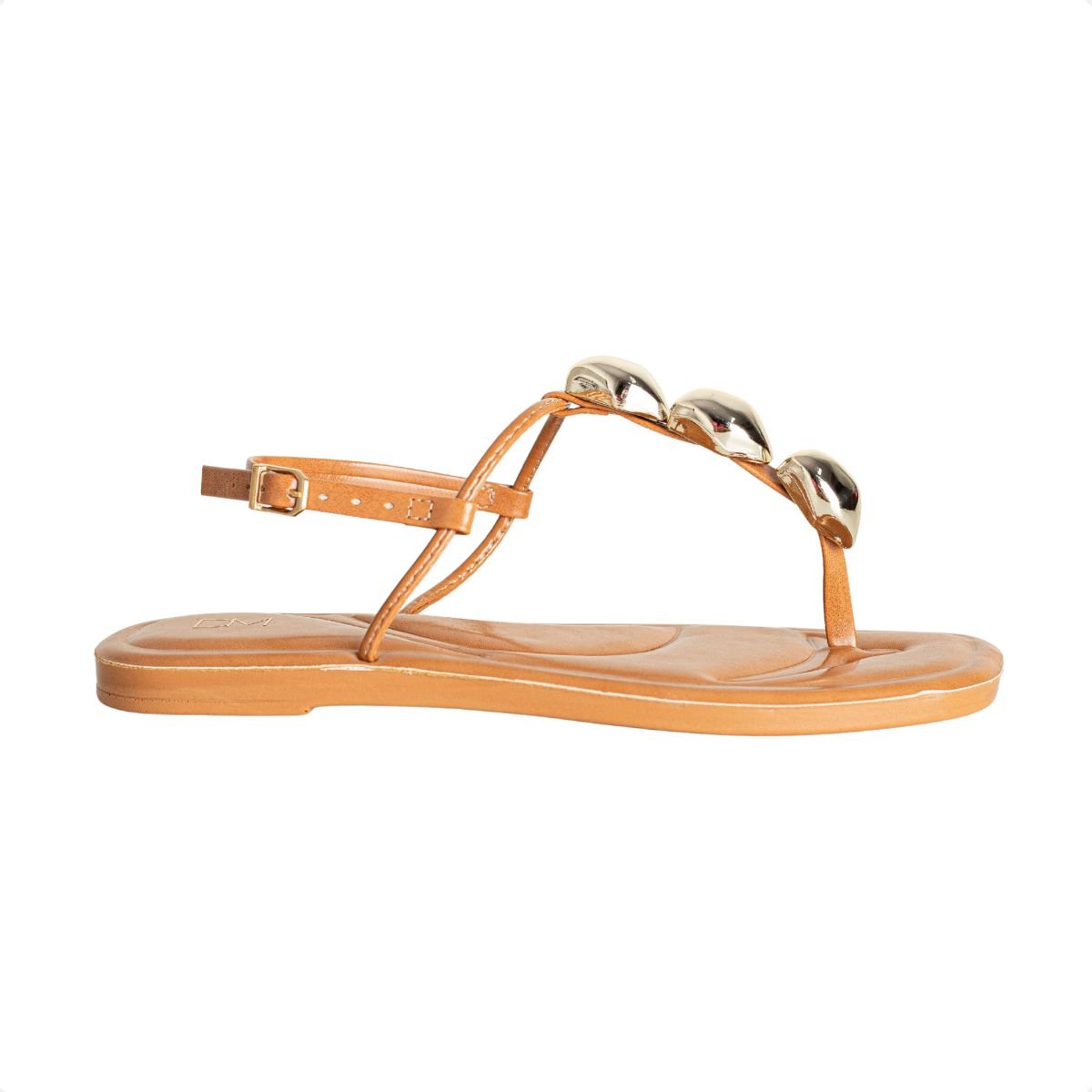 Sandália Rasteirinha Dm Glam Caramelo