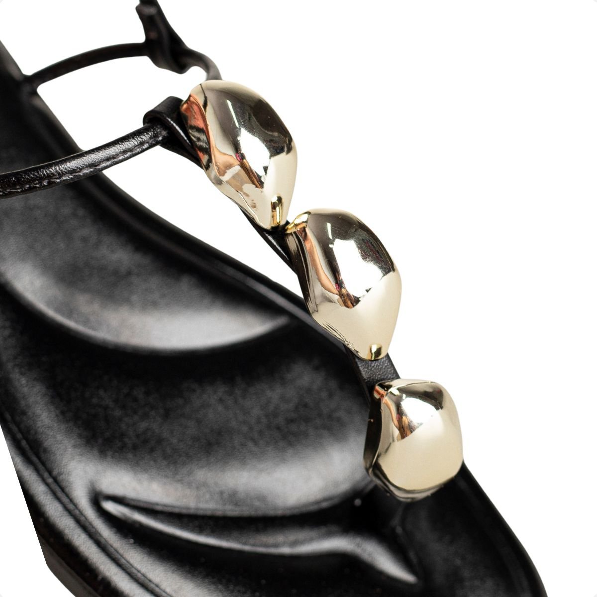 Sandália Rasteirinha Dm Glam Preta Preto 3