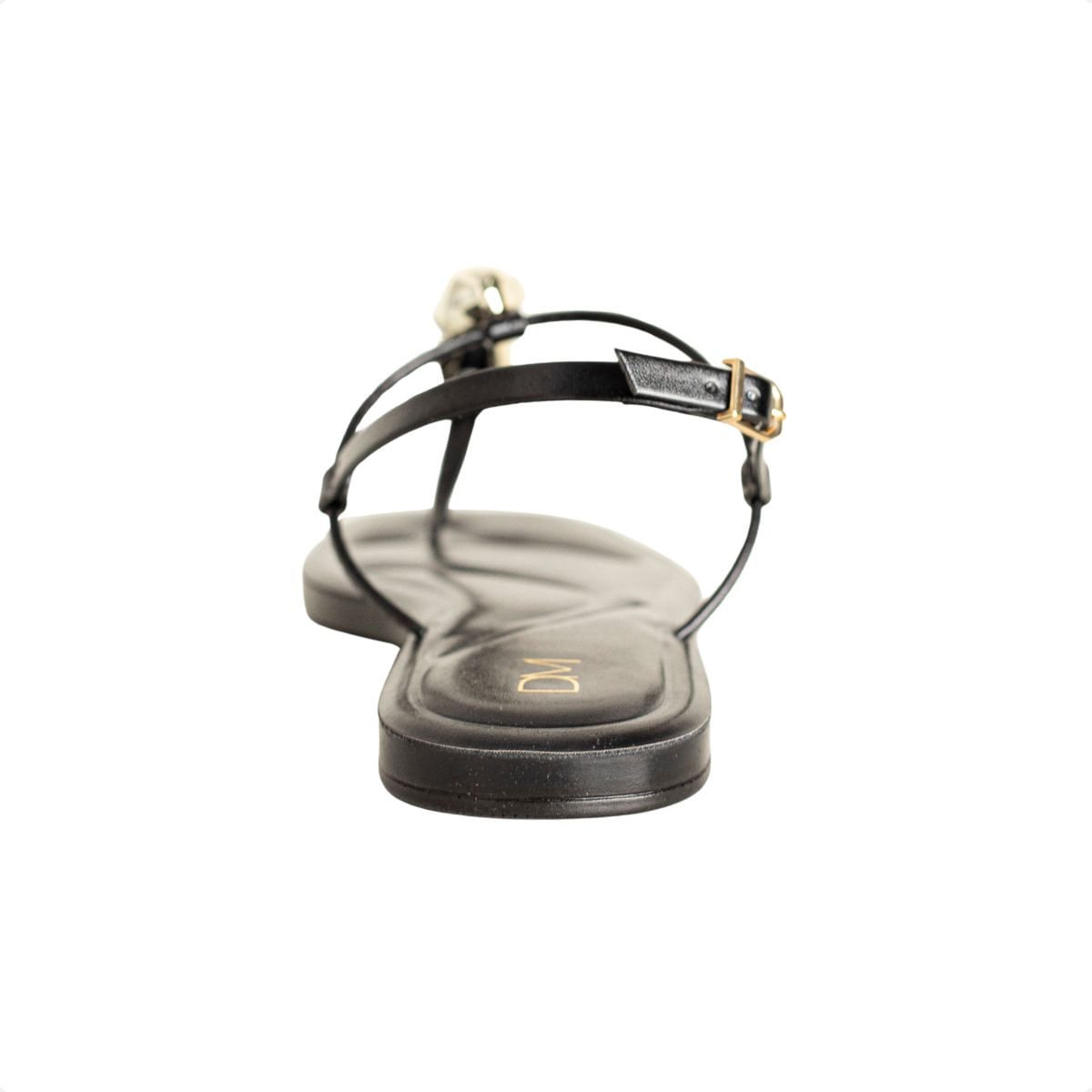 Sandália Rasteirinha Dm Glam Preta Preto 4