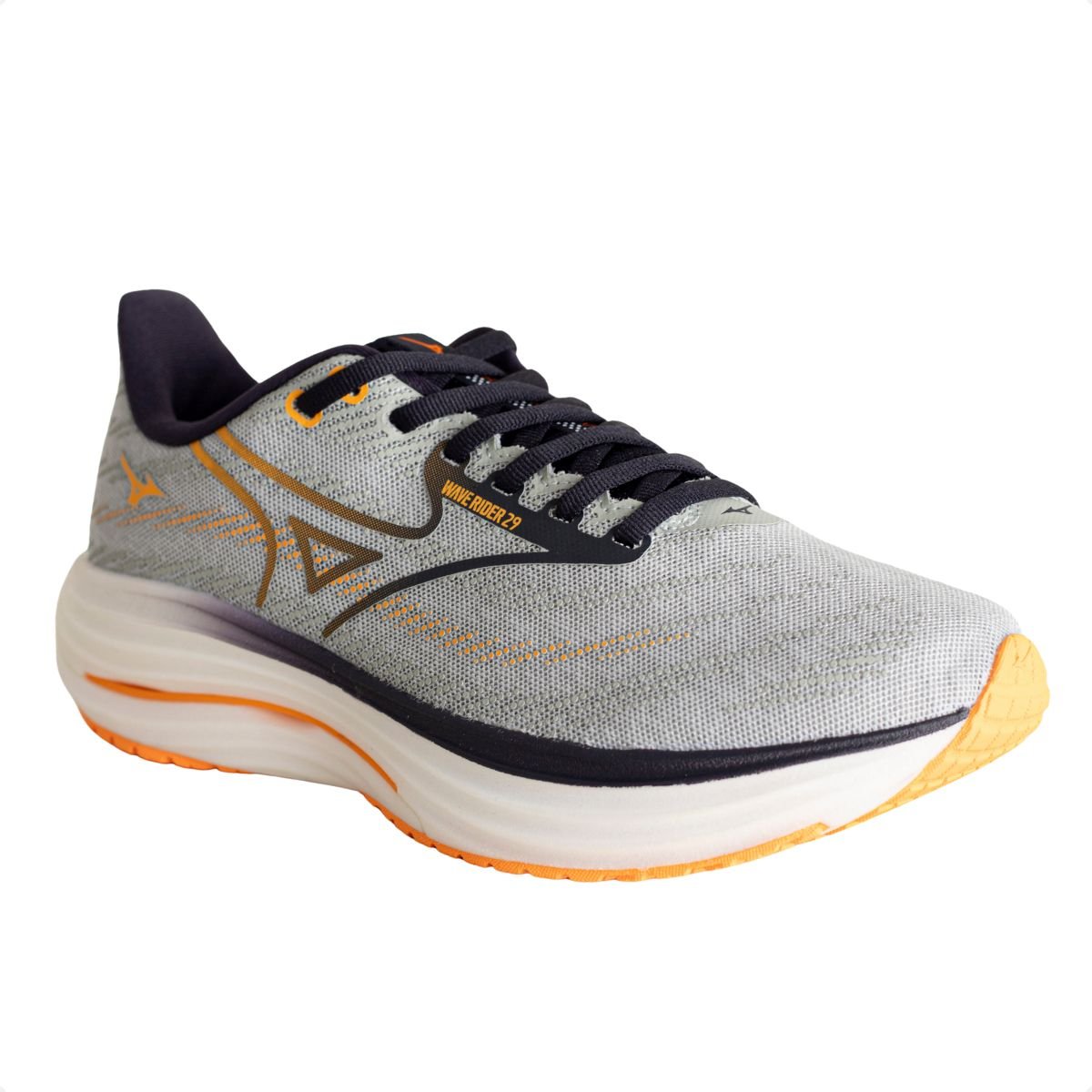 Tênis De Corrida Mizuno Wave Rider 29 Masculino Cinza/Laranja 2