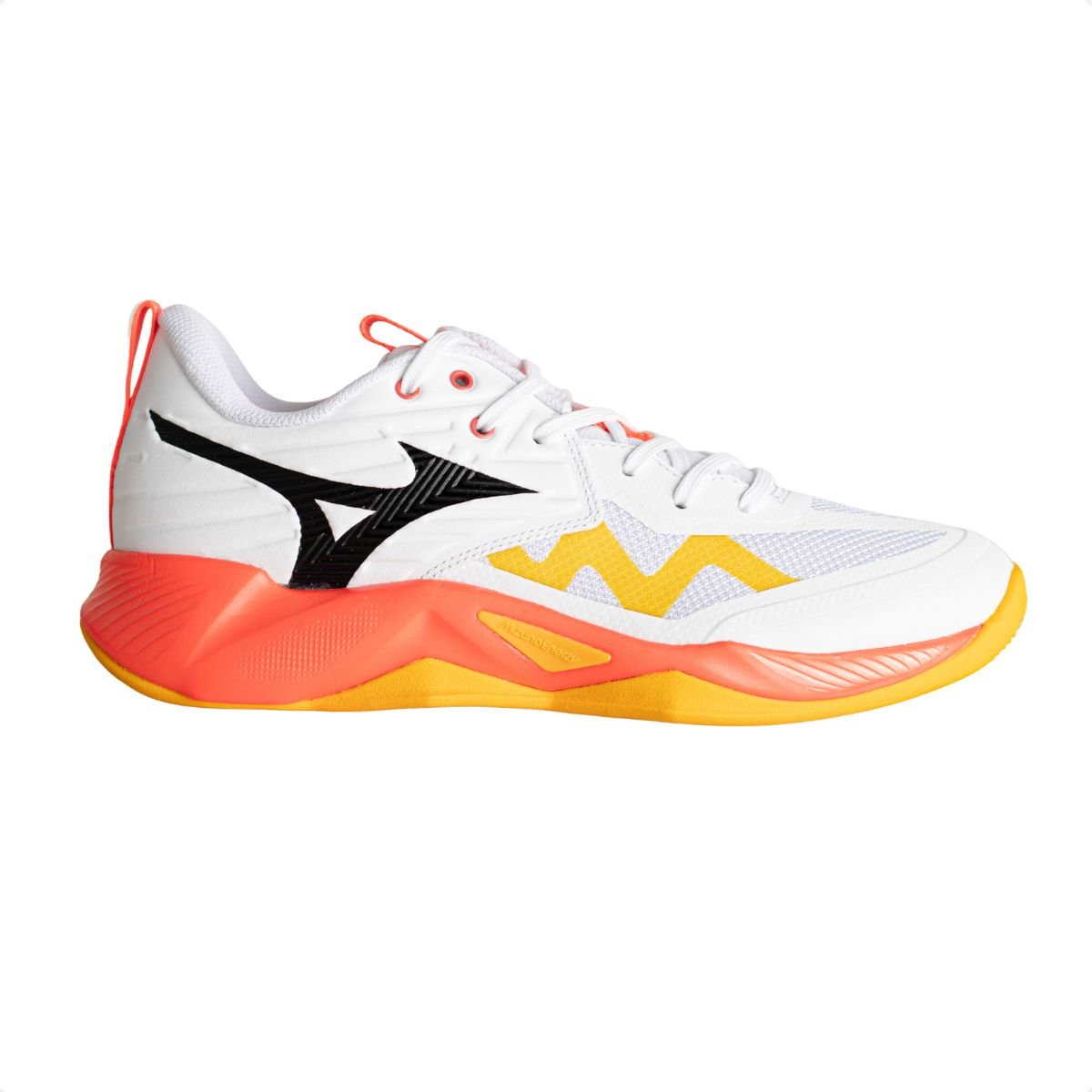 Tenis Feminino Mizuno Wave Momentum Pro Branco/Laranja/Amarelo