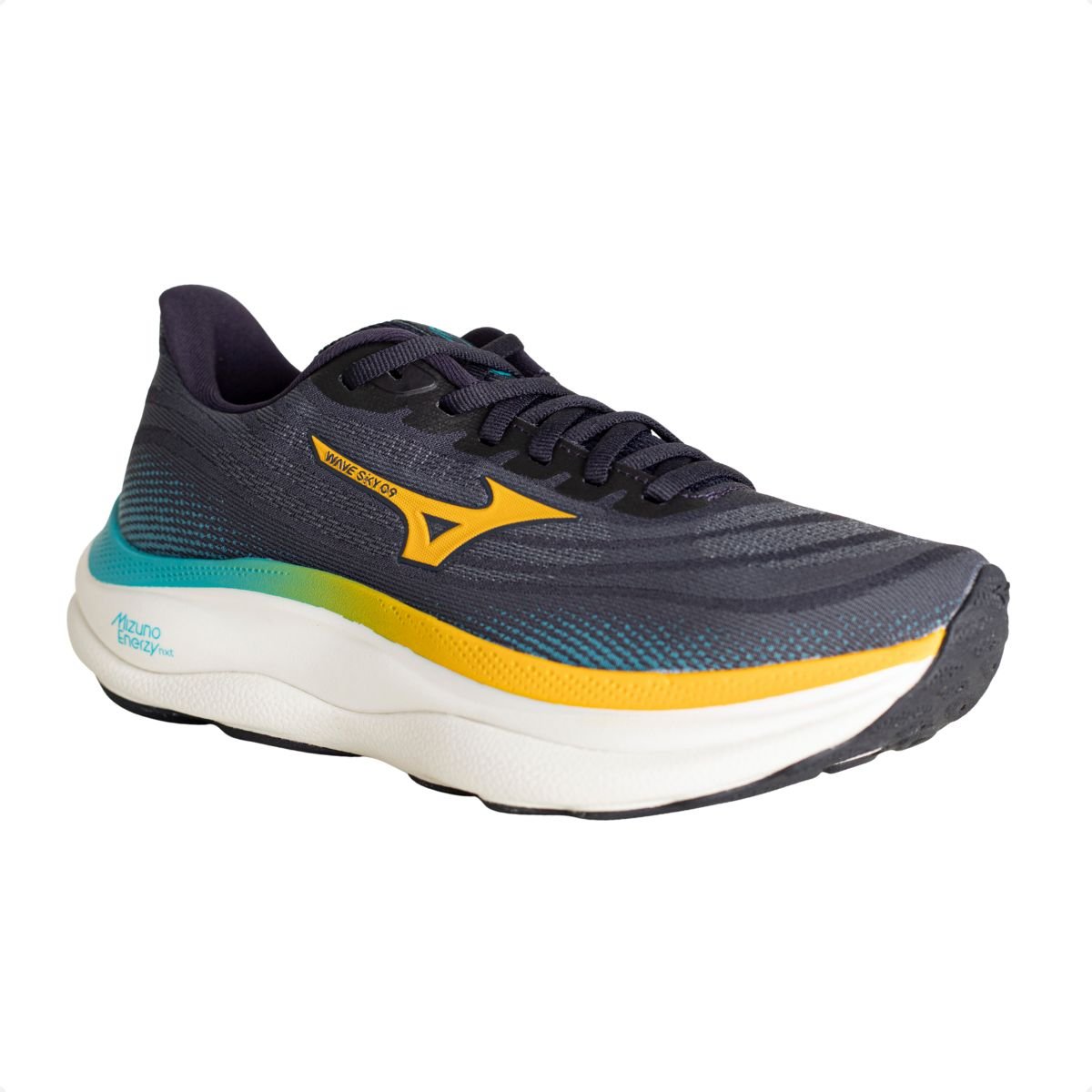 Tênis De Corrida Mizuno Wave Sky 9 Masculino Azul/Laranja/Verde 2
