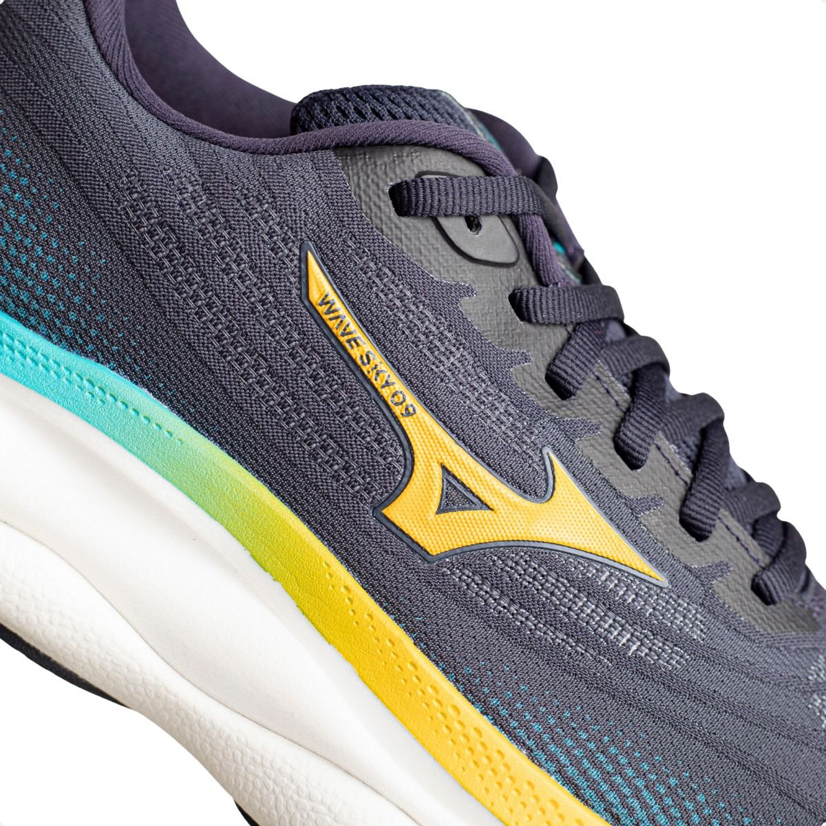 Tênis De Corrida Mizuno Wave Sky 9 Masculino Azul/Laranja/Verde 3