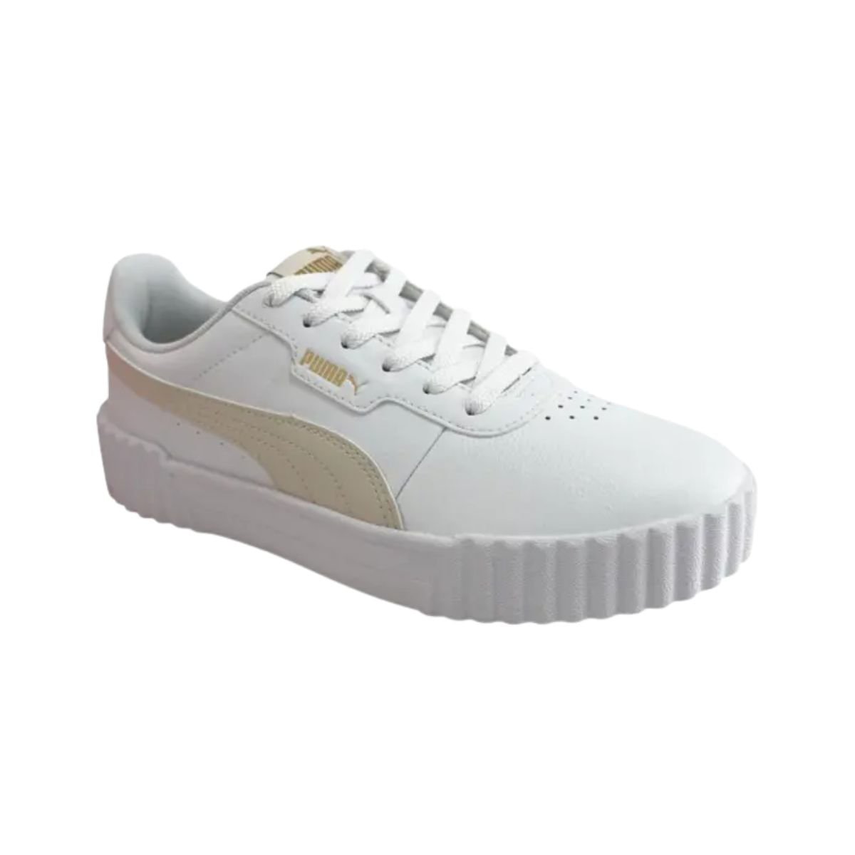 Tênis Casual Feminino Puma Carina 3.0 Bdp Branco Branco/Bege 2