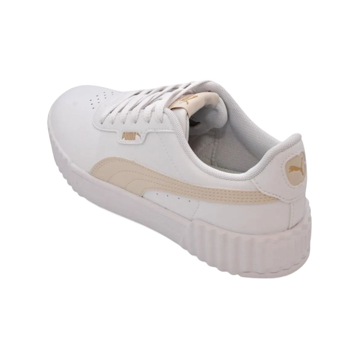 Tênis Casual Feminino Puma Carina 3.0 Bdp Branco Branco/Bege 6