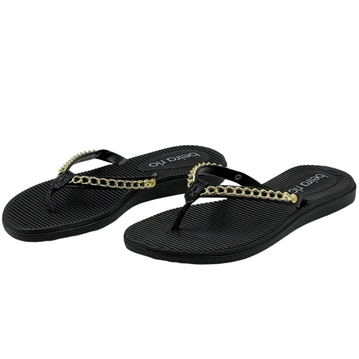 Tamanco Feminino Rasteiro Beira Rio Preto Preto 2