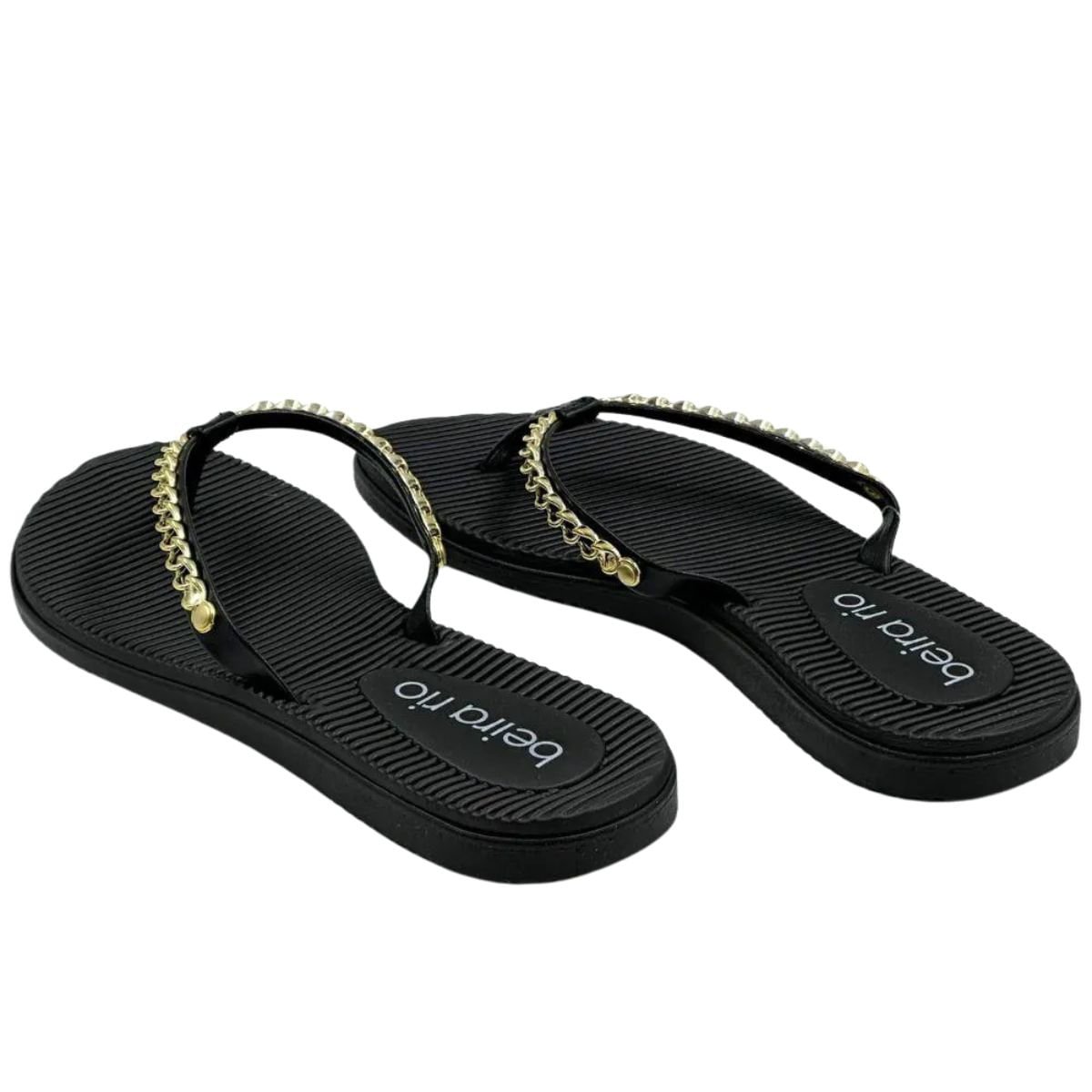 Tamanco Feminino Rasteiro Beira Rio Preto Preto 4