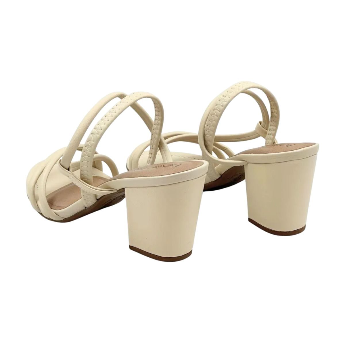 Sandália Feminina Salto Médio Grosso Beira Rio Creme Creme 4