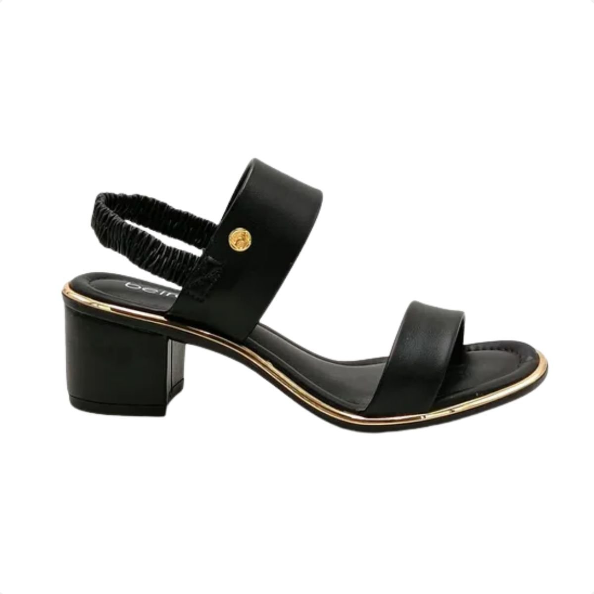 Sandália Feminina Salto Médio Grosso Beira Rio Preta