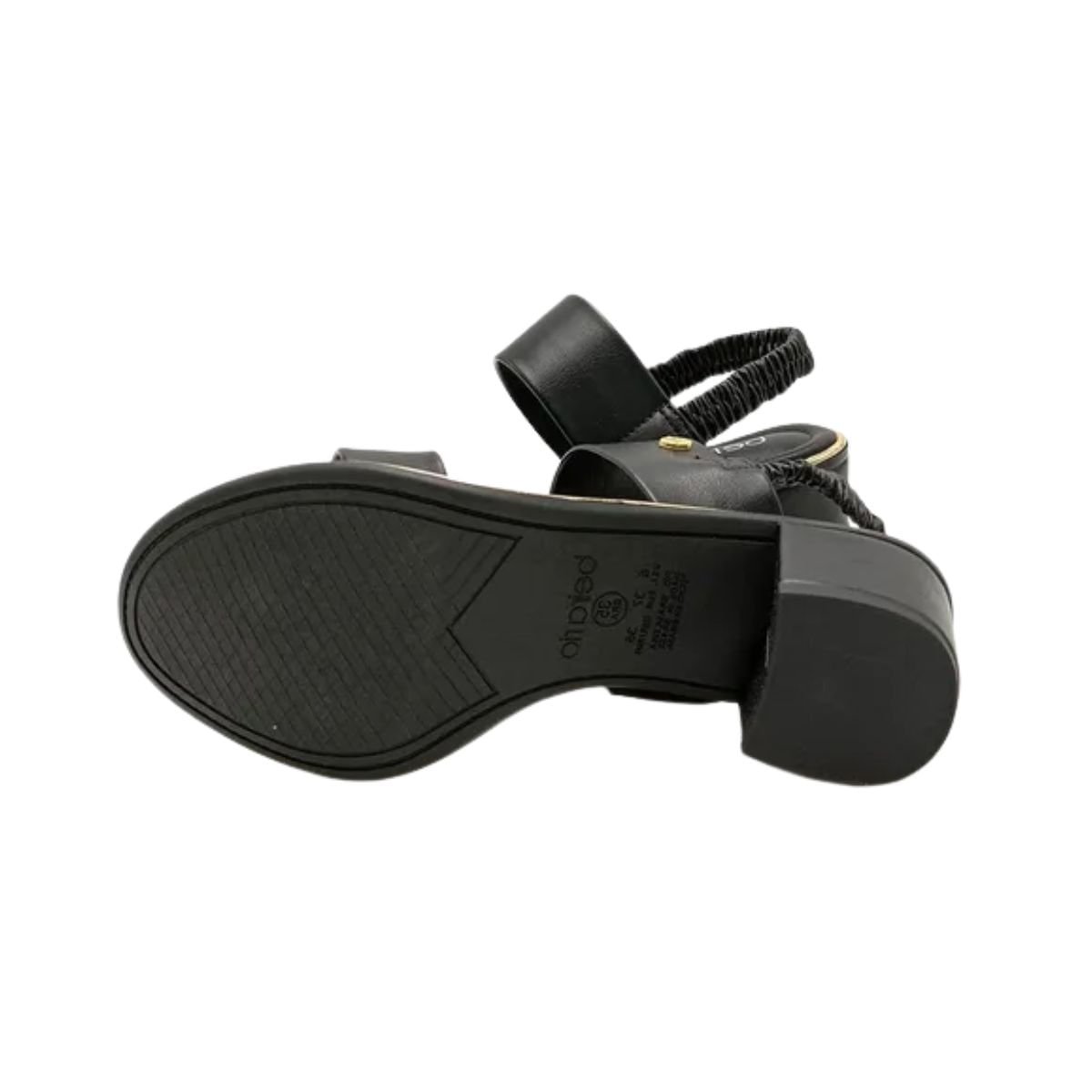 Sandália Feminina Salto Médio Grosso Beira Rio Preta Preto/Dourado 4