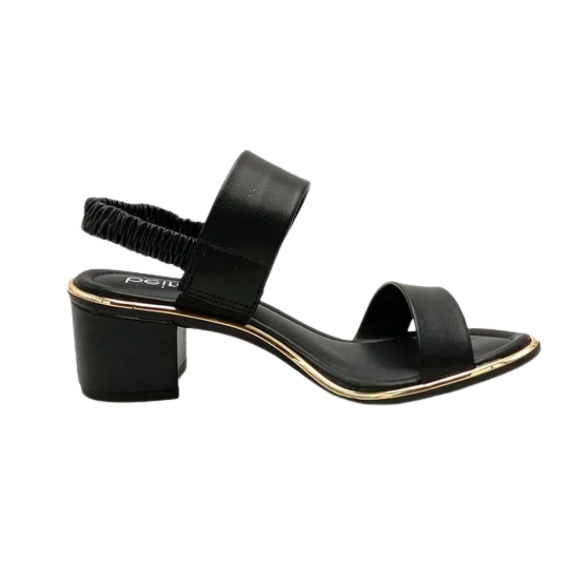 Sandália Feminina Salto Médio Grosso Beira Rio Preta Preto/Dourado 5