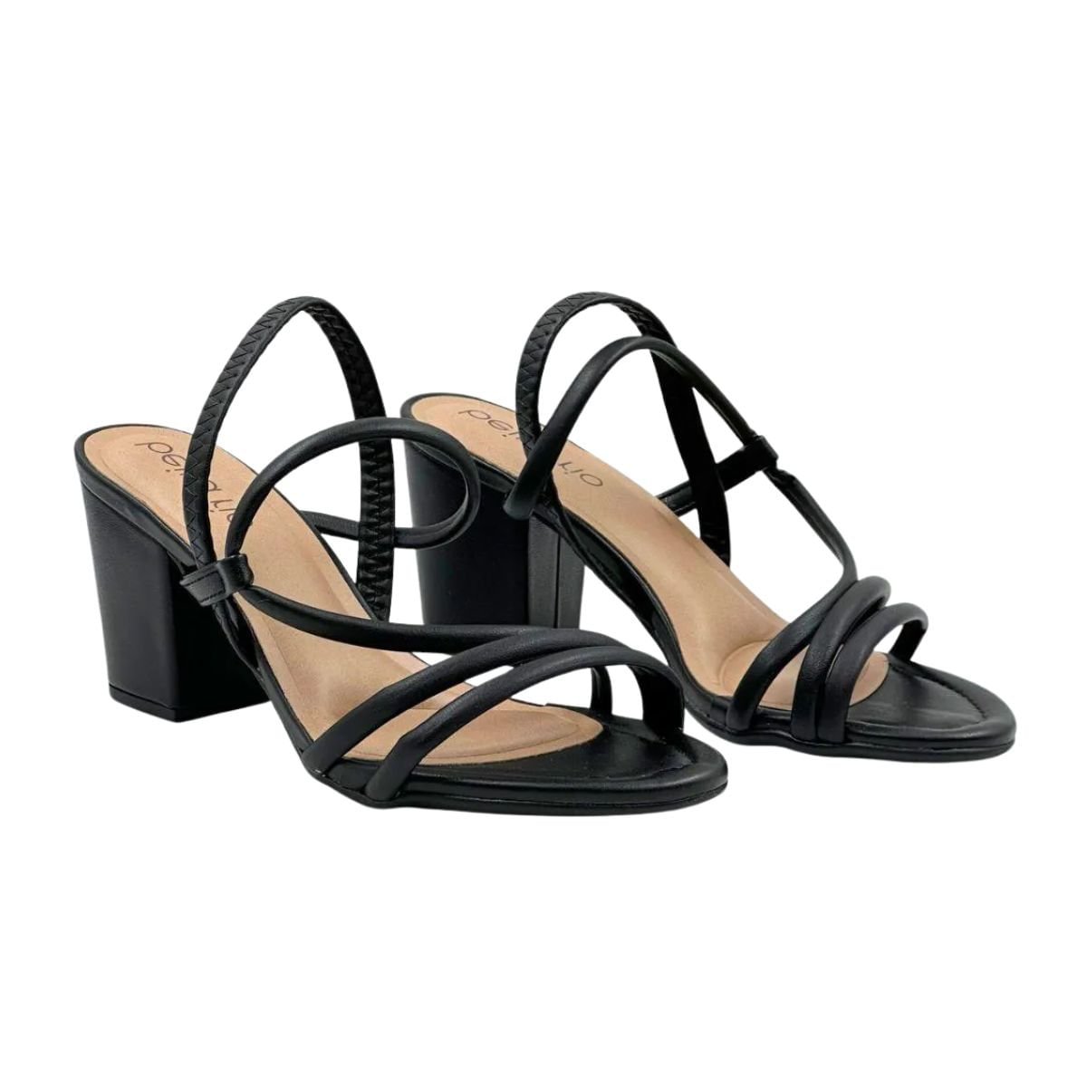 Sandália Feminina Salto Médio Grosso Beira Rio Preta Preto 2