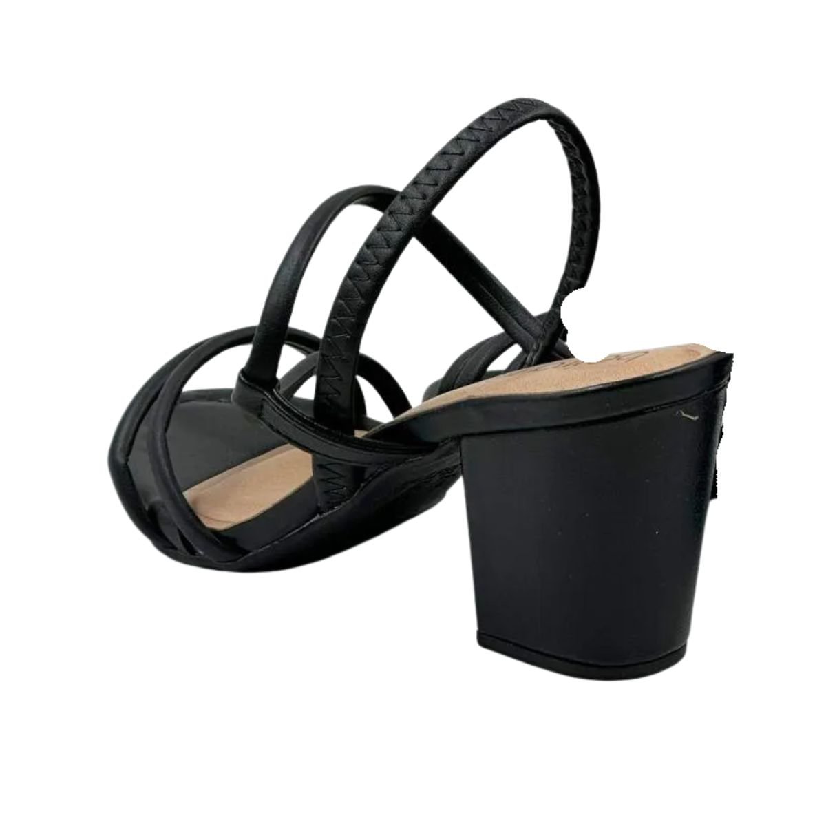 Sandália Feminina Salto Médio Grosso Beira Rio Preta Preto 6