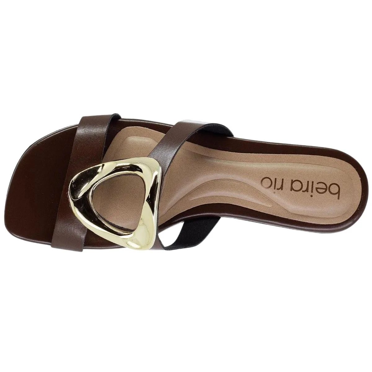 Tamanco Feminino Rasteiro Beira Rio Marrom Conhaque 2