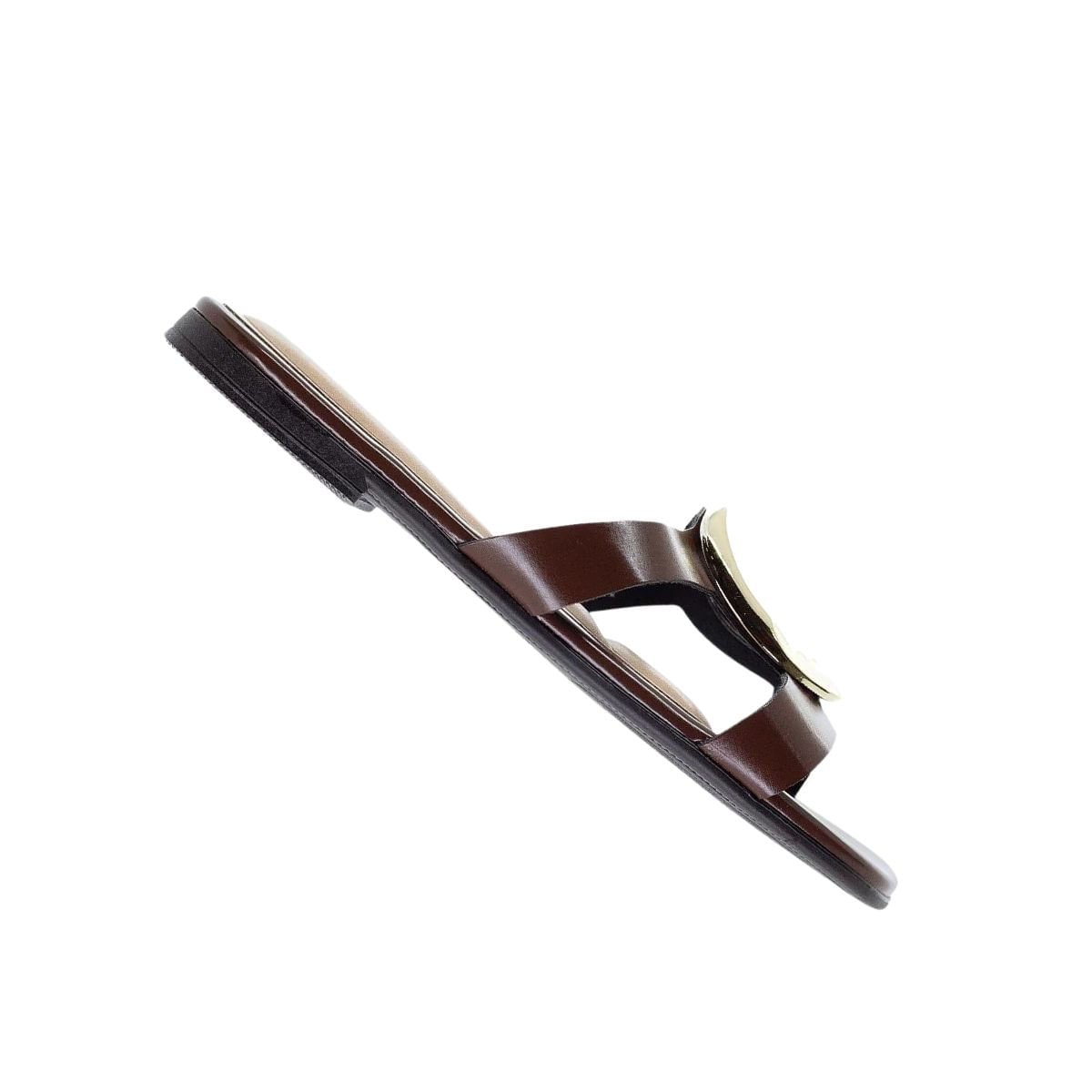 Tamanco Feminino Rasteiro Beira Rio Marrom Conhaque 6