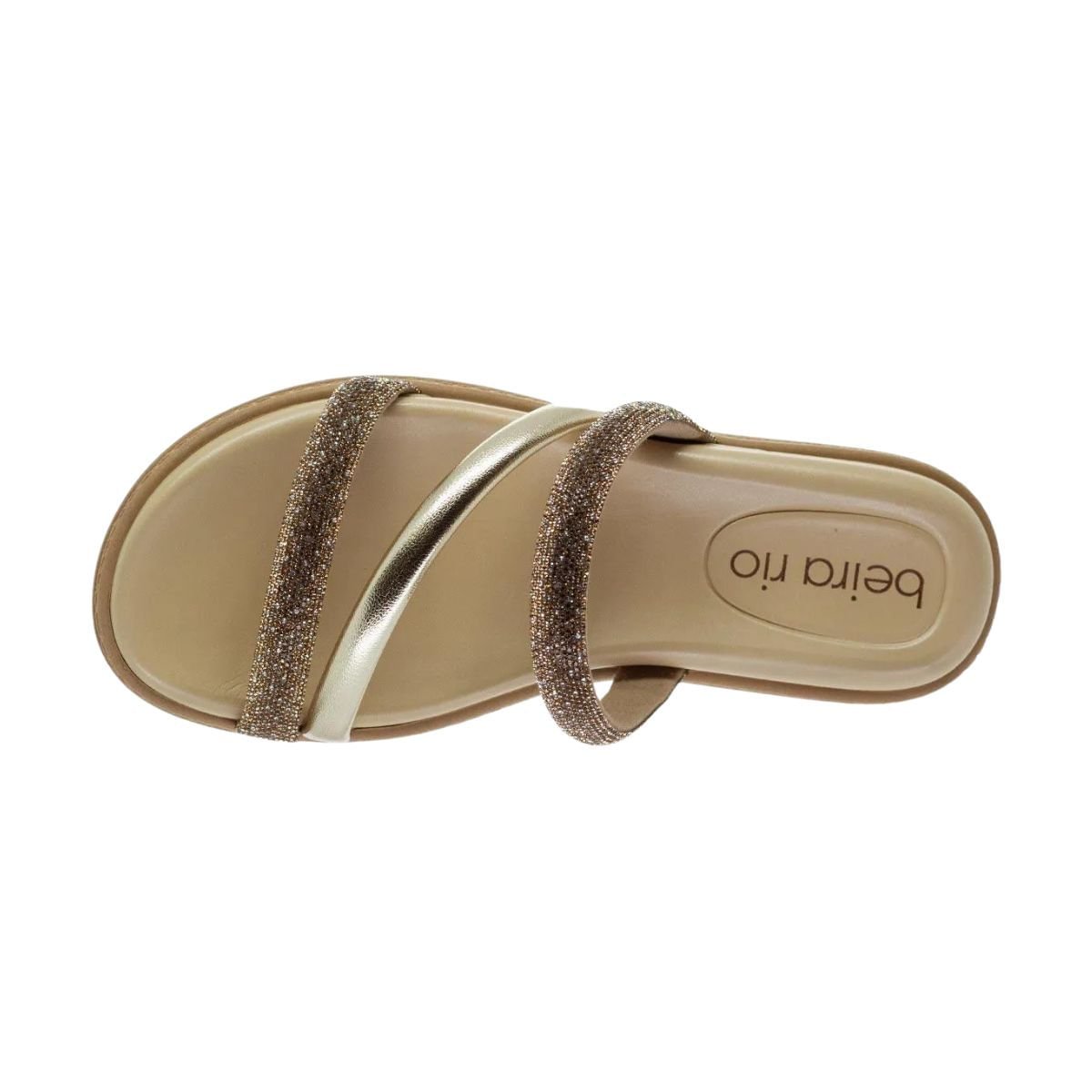 Tamanco Feminino Papete Beira Rio Bege Bege/Dourado 2