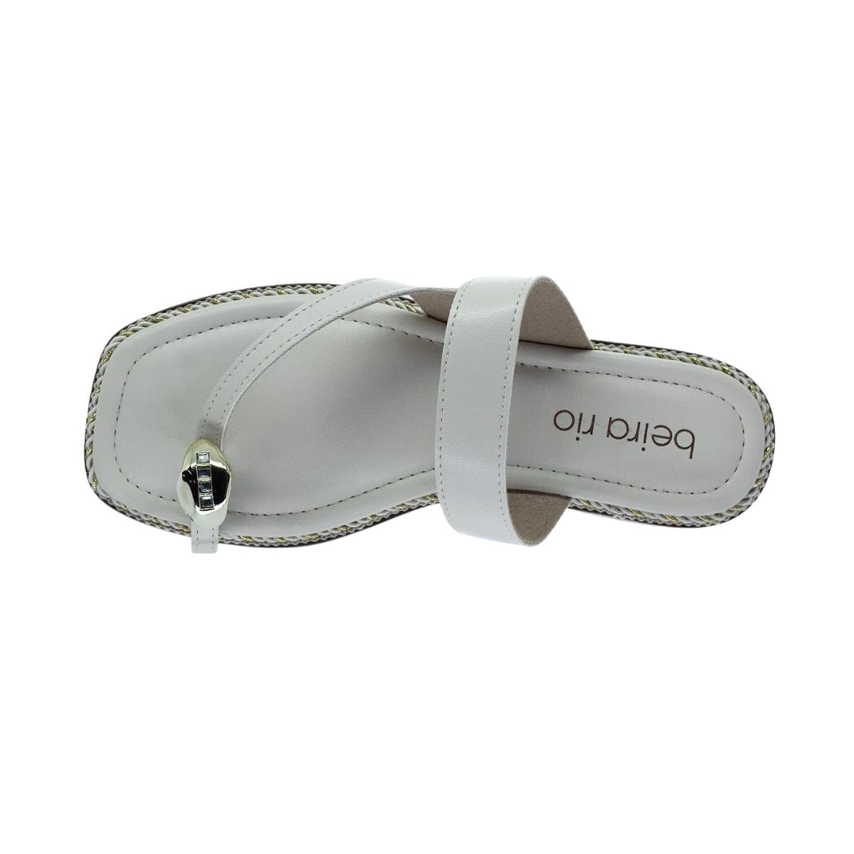 Tamanco Feminino Rasteiro Beira Rio Off White Branco 5