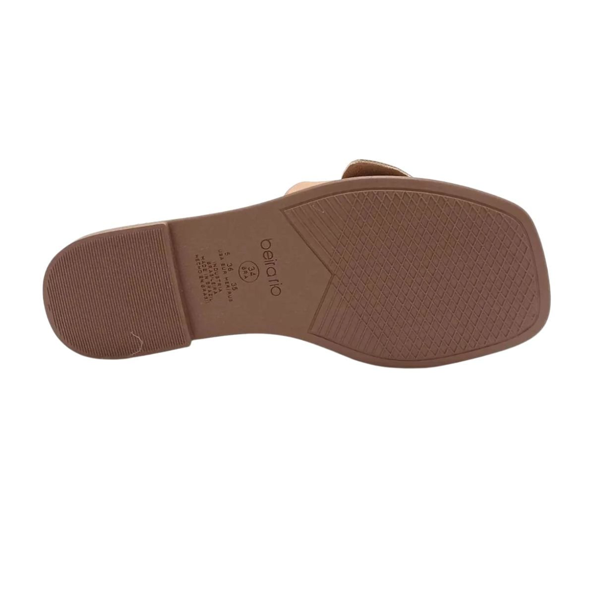 Tamanco Feminino Rasteiro Beira Rio Caramelo Marrom 6