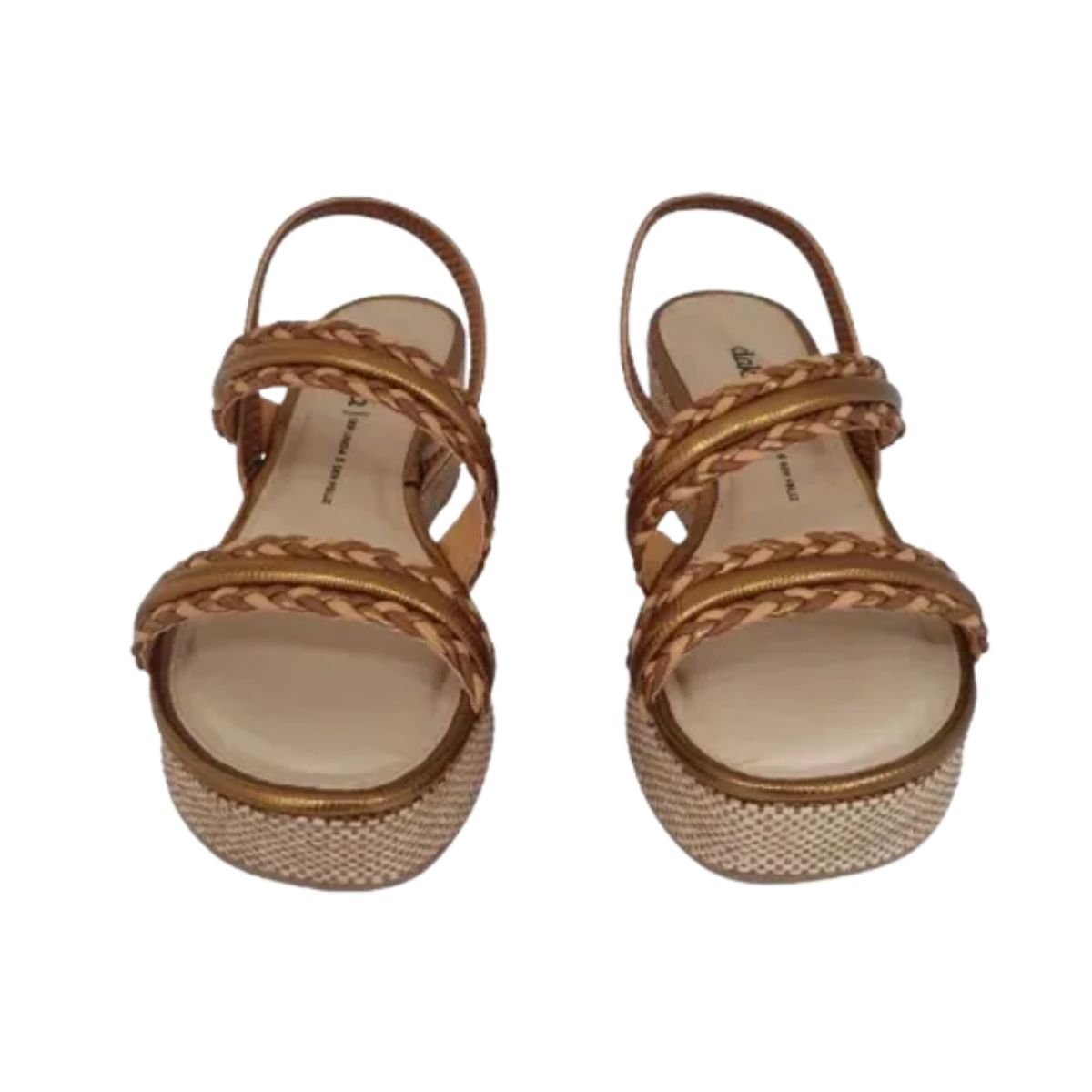 Sandália Feminina Anabela Dakota Marrom Dourado 2