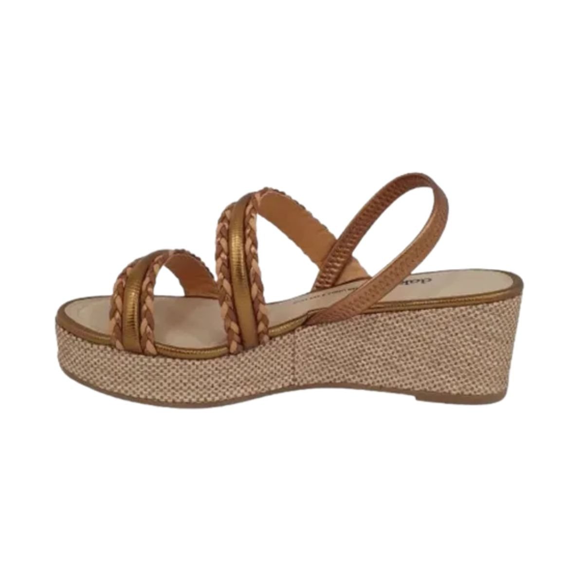 Sandália Feminina Anabela Dakota Marrom Dourado 3
