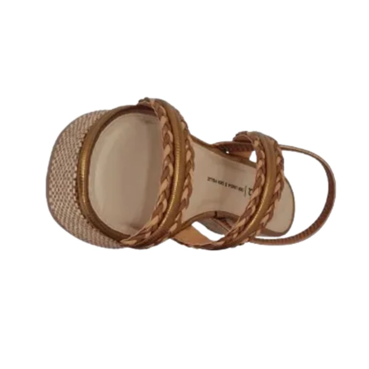 Sandália Feminina Anabela Dakota Marrom Dourado 6