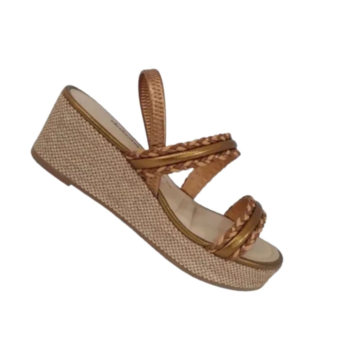 Sandália Feminina Anabela Dakota Marrom Dourado 7