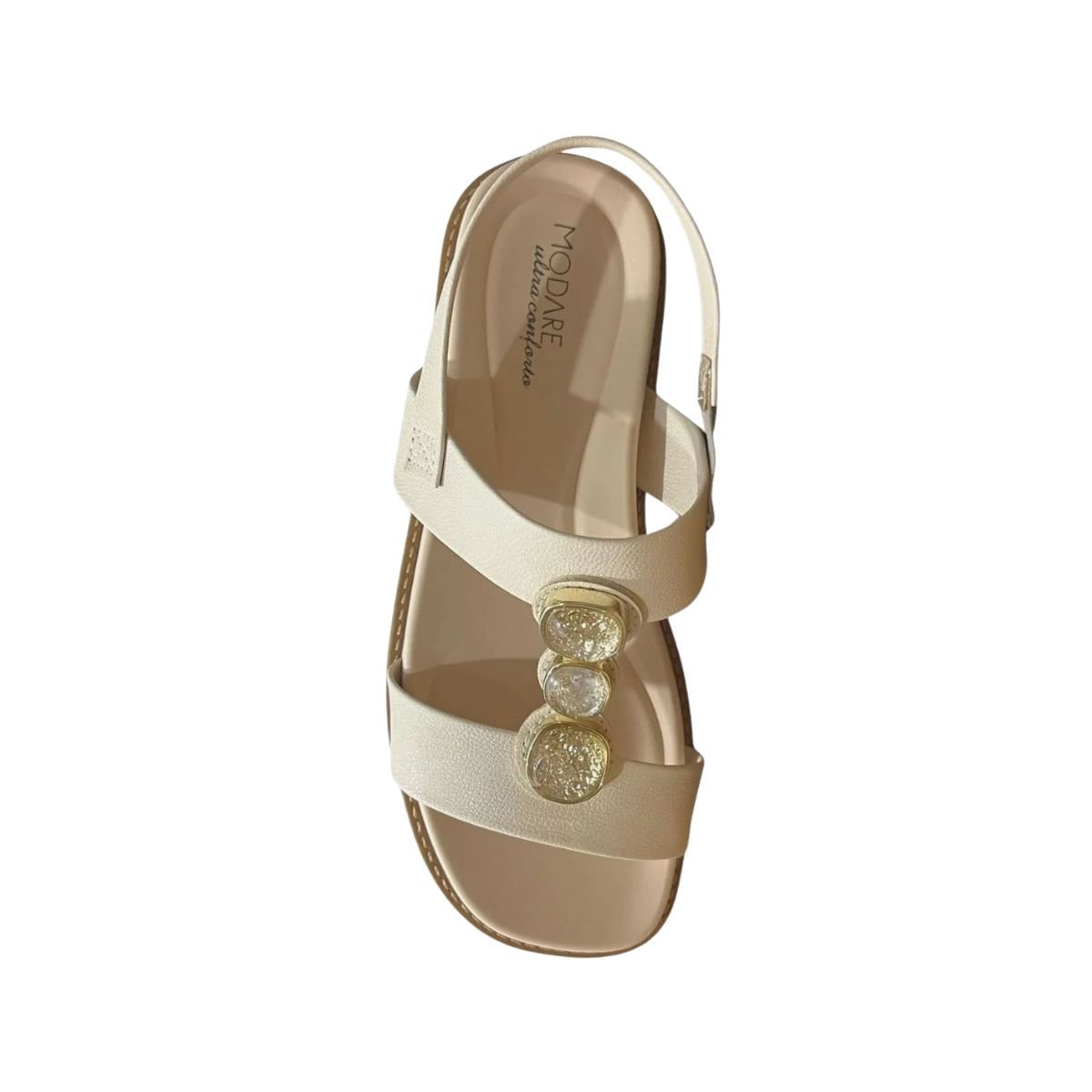 Sandália Feminina Salto Baixo Modare Creme Bege 6