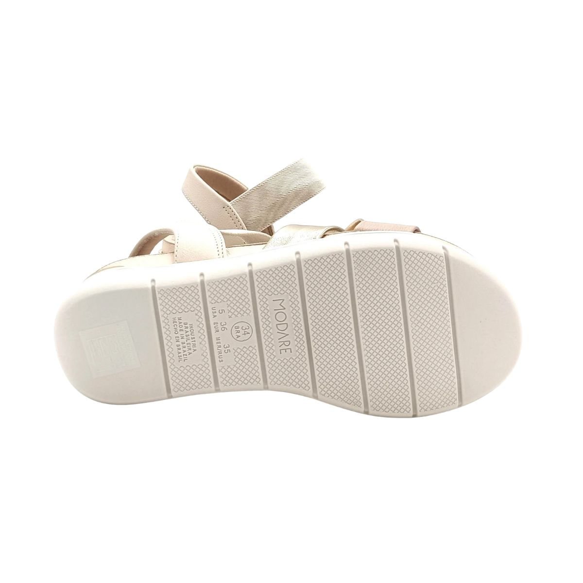 Sandália Feminina Anabela Modare Creme Bege/Dourado 4