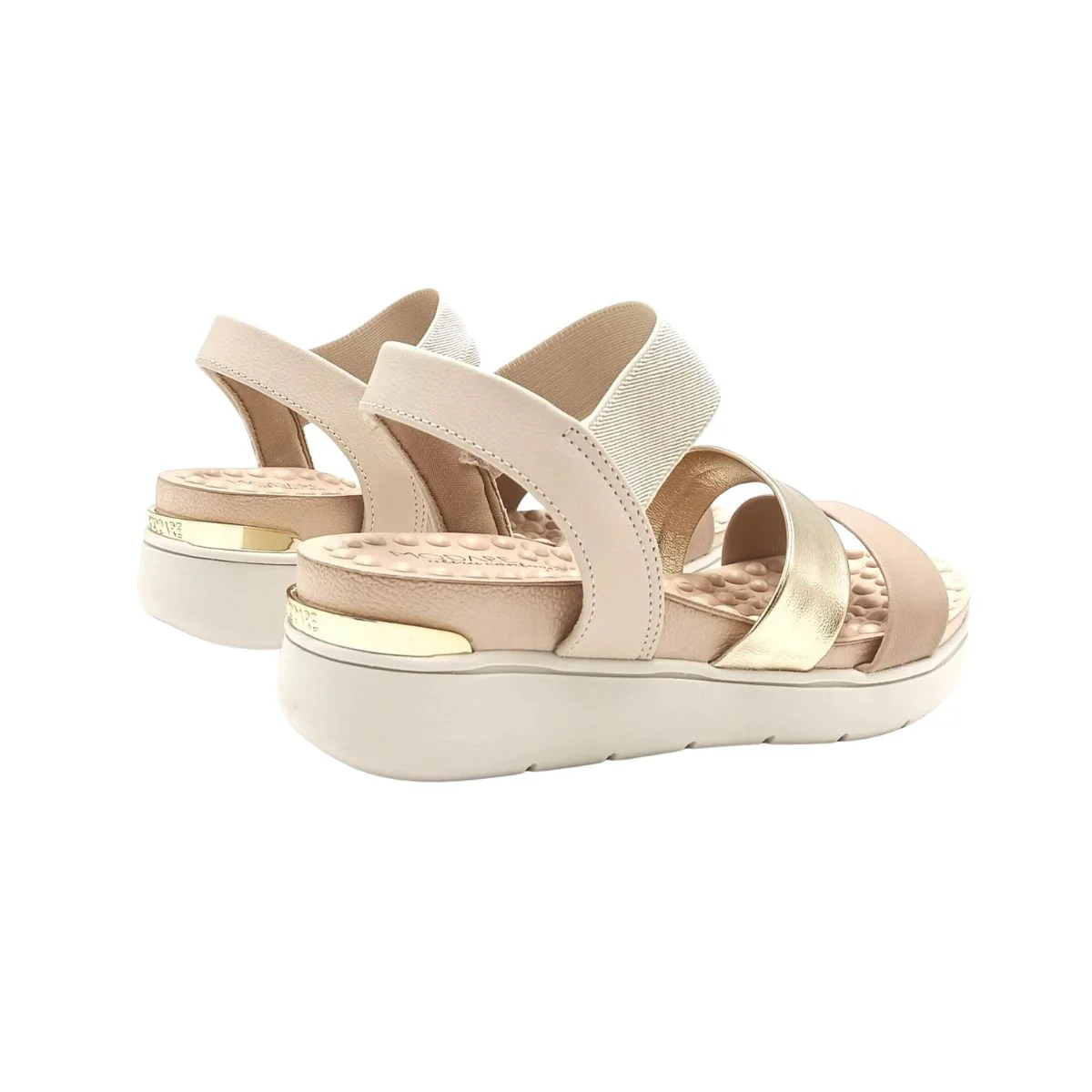 Sandália Feminina Anabela Modare Creme Bege/Dourado 5