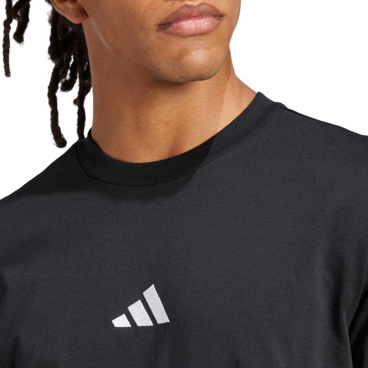 Camiseta Masculina Essentials Com Logo Pequeno Adidas Preta Preto 3