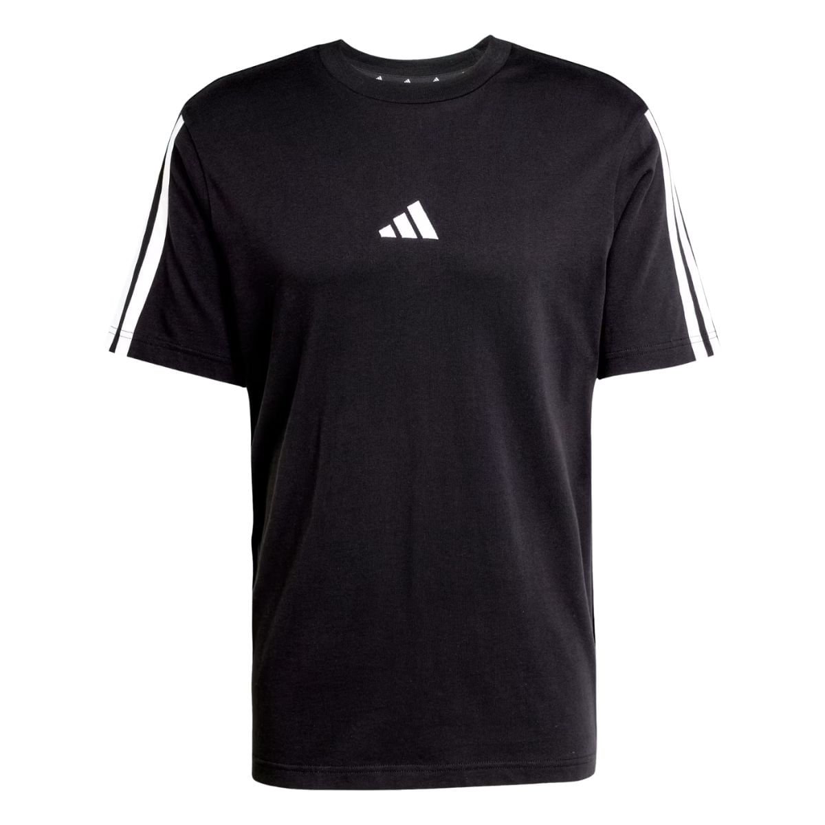 Camiseta Masculina Essentials Três Listras Adidas Preta Preto 6