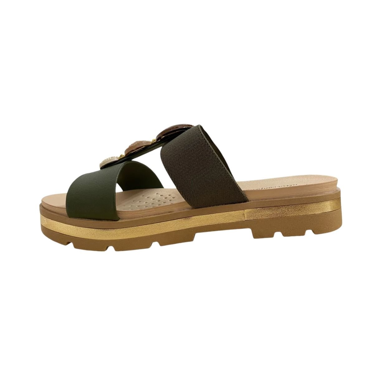 Tamanco Feminino Anabela Modare Ultraconforto Verde Verde/Marrom 5