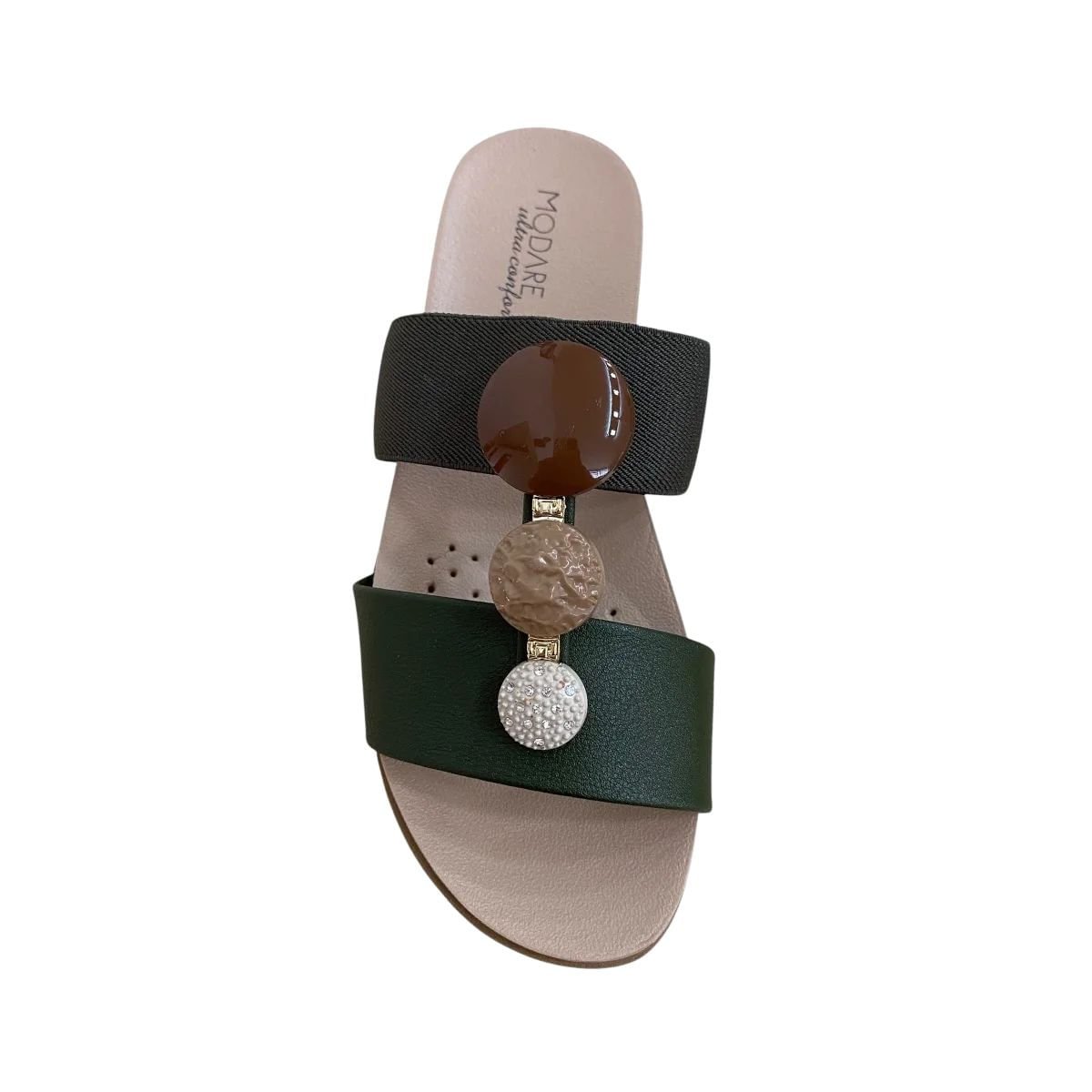 Tamanco Feminino Anabela Modare Ultraconforto Verde Verde/Marrom 3