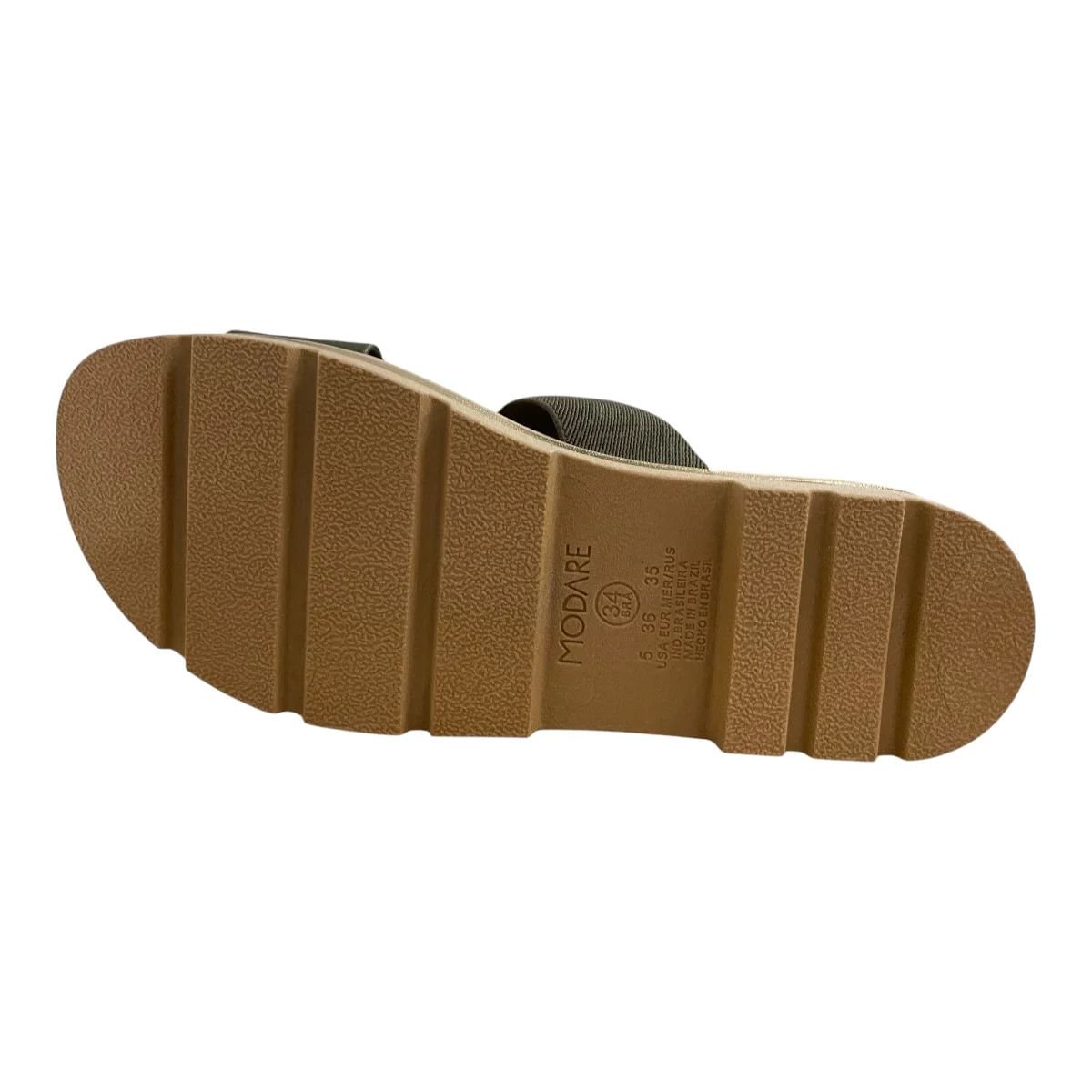 Tamanco Feminino Anabela Modare Ultraconforto Verde Verde/Marrom 4