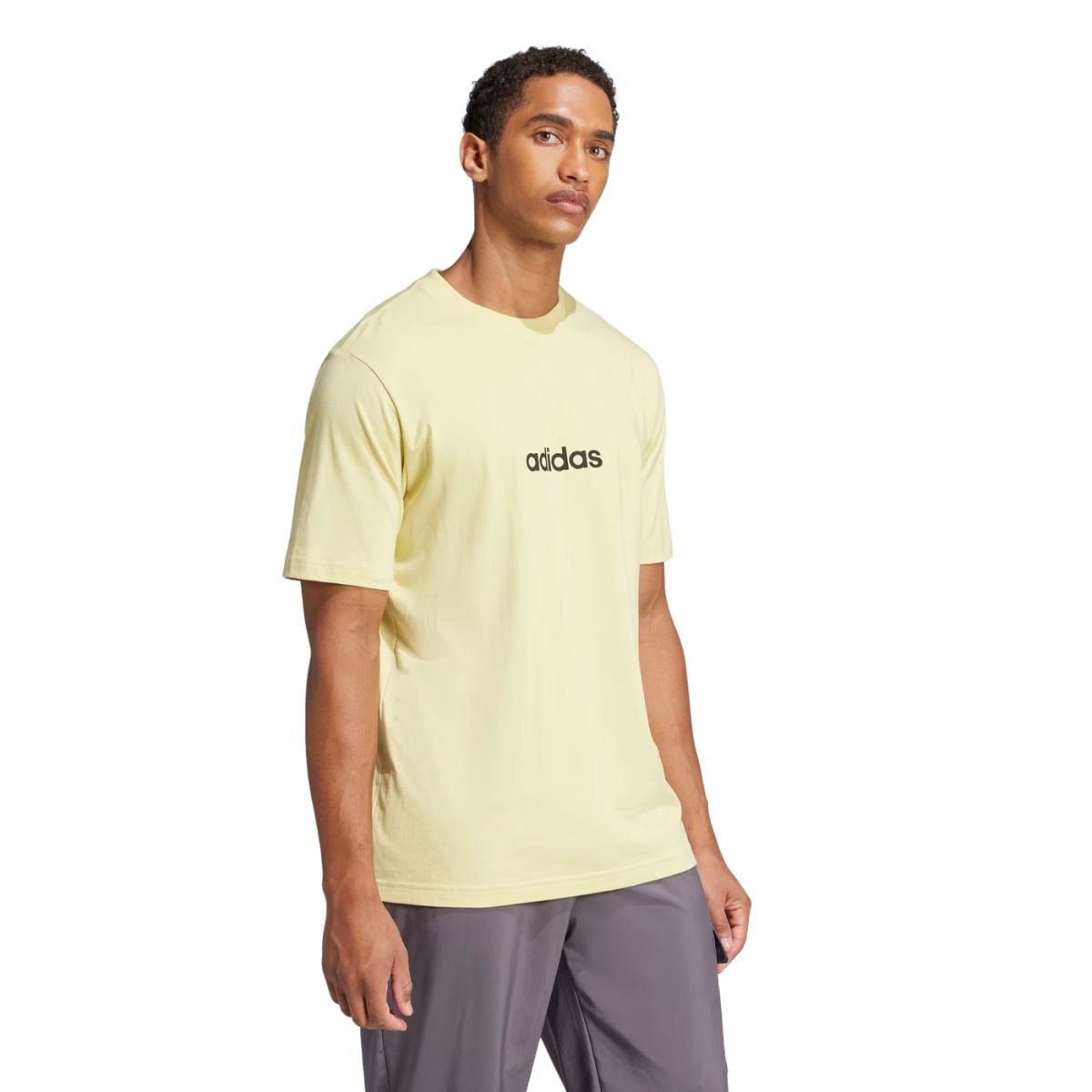 Camiseta Masculina Essentials Single Jersey Adidas Amarela Amarelo 2