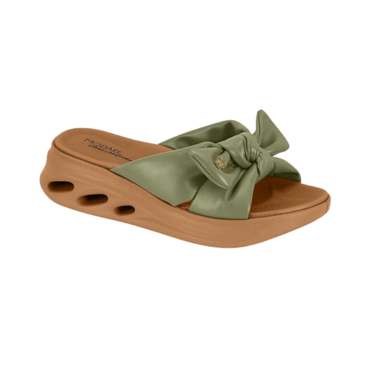 Tamanco Feminino Anabela Modare Verde Verde/Marrom 2