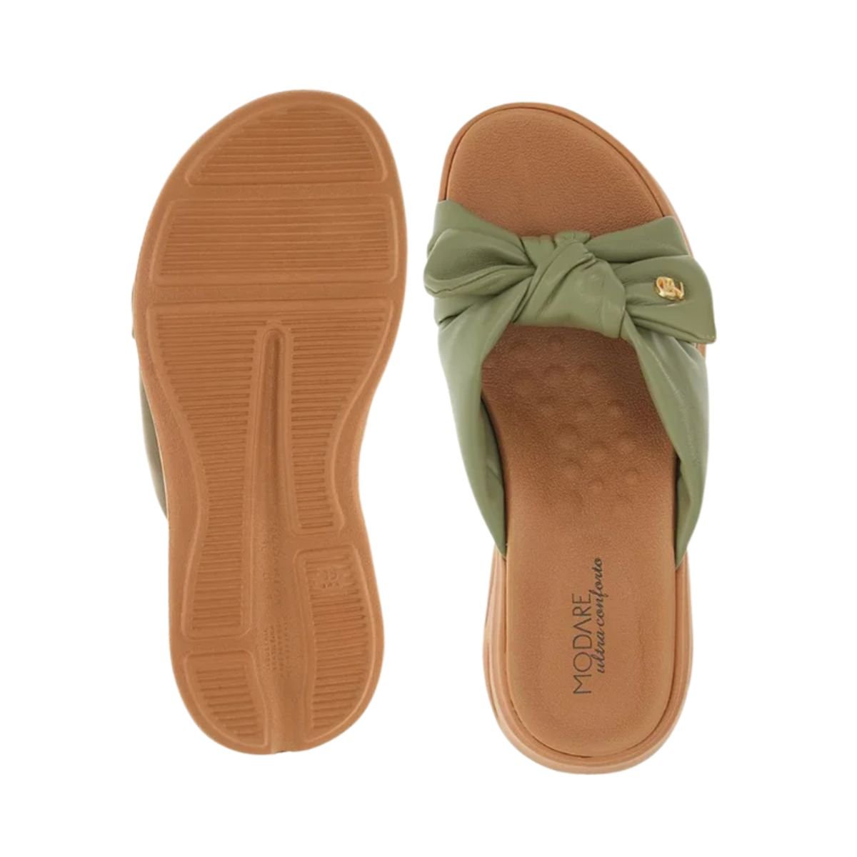 Tamanco Feminino Anabela Modare Verde Verde/Marrom 3