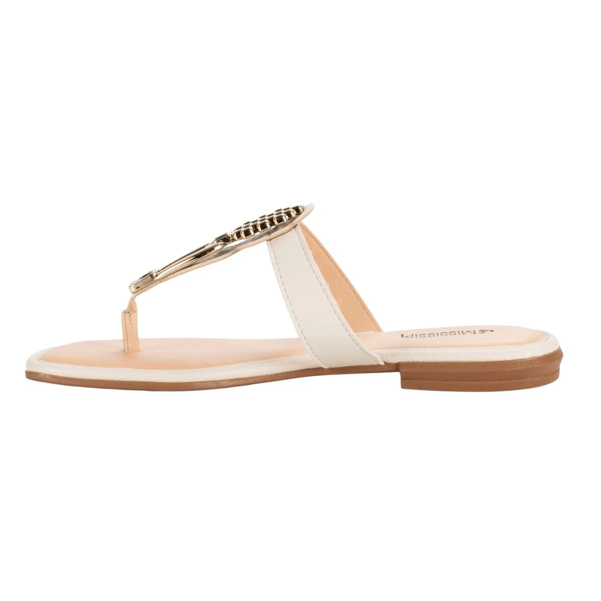 Tamanco Feminino Rasteiro Mississipi Bege Branco 6