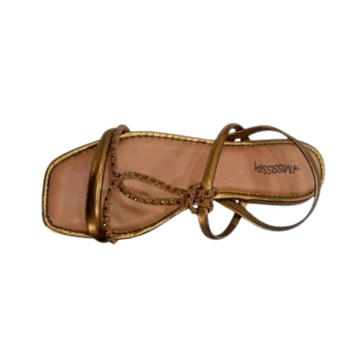 Sandália Feminina Rasteira Mississipi Dourada Bronze 6