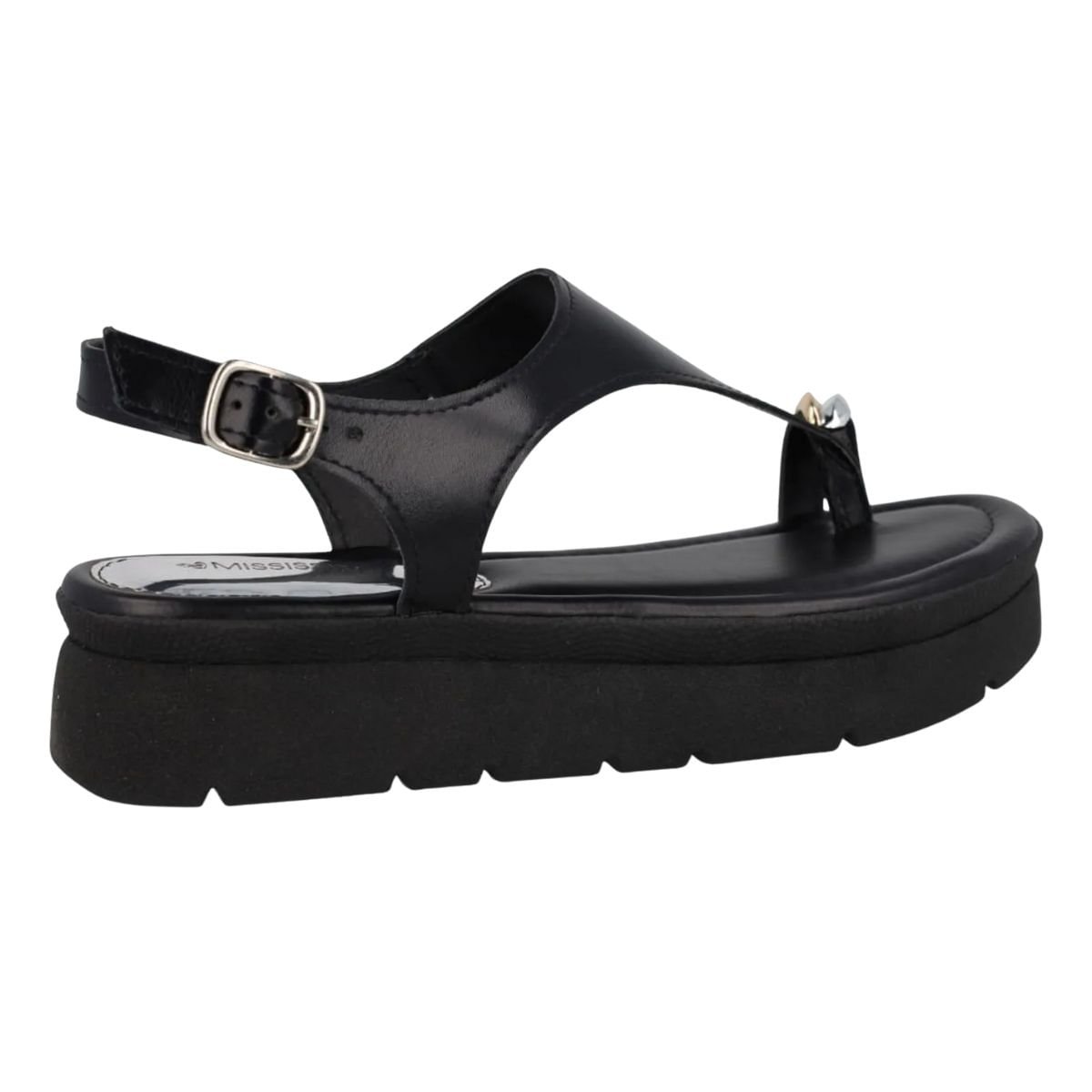 Sandália Feminina Papete Mississipi Preta Preto 4
