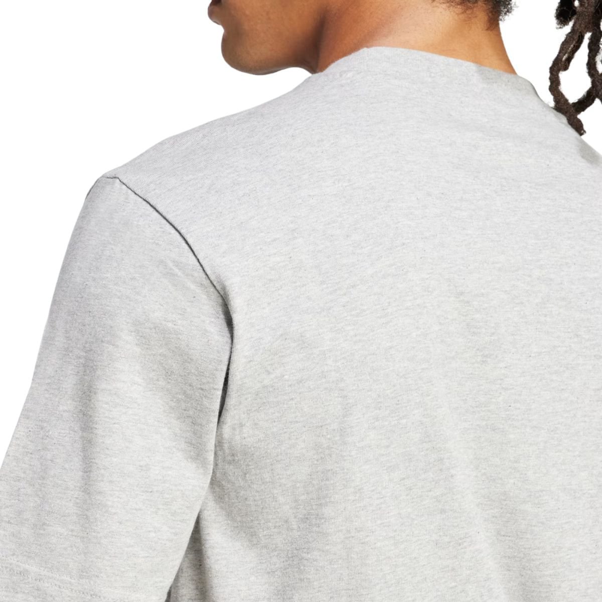 Camiseta Masculina Essentials Com Logo Pequena Adidas Cinza Cinza 4
