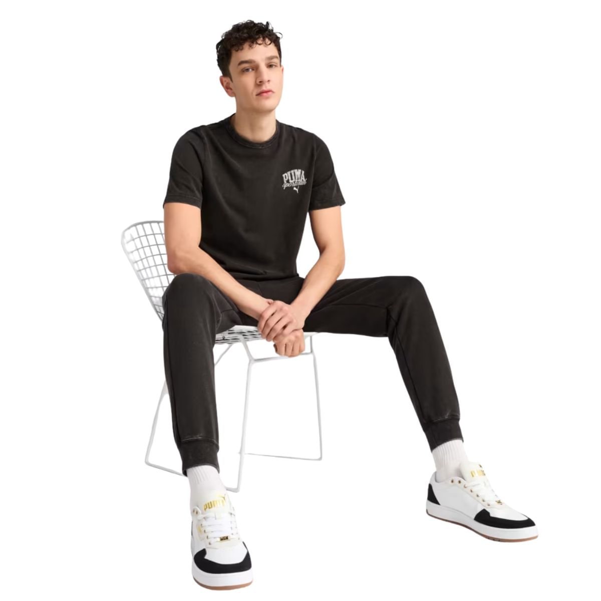 Camiseta Masculi Puma Class Washed Preta Preto 2