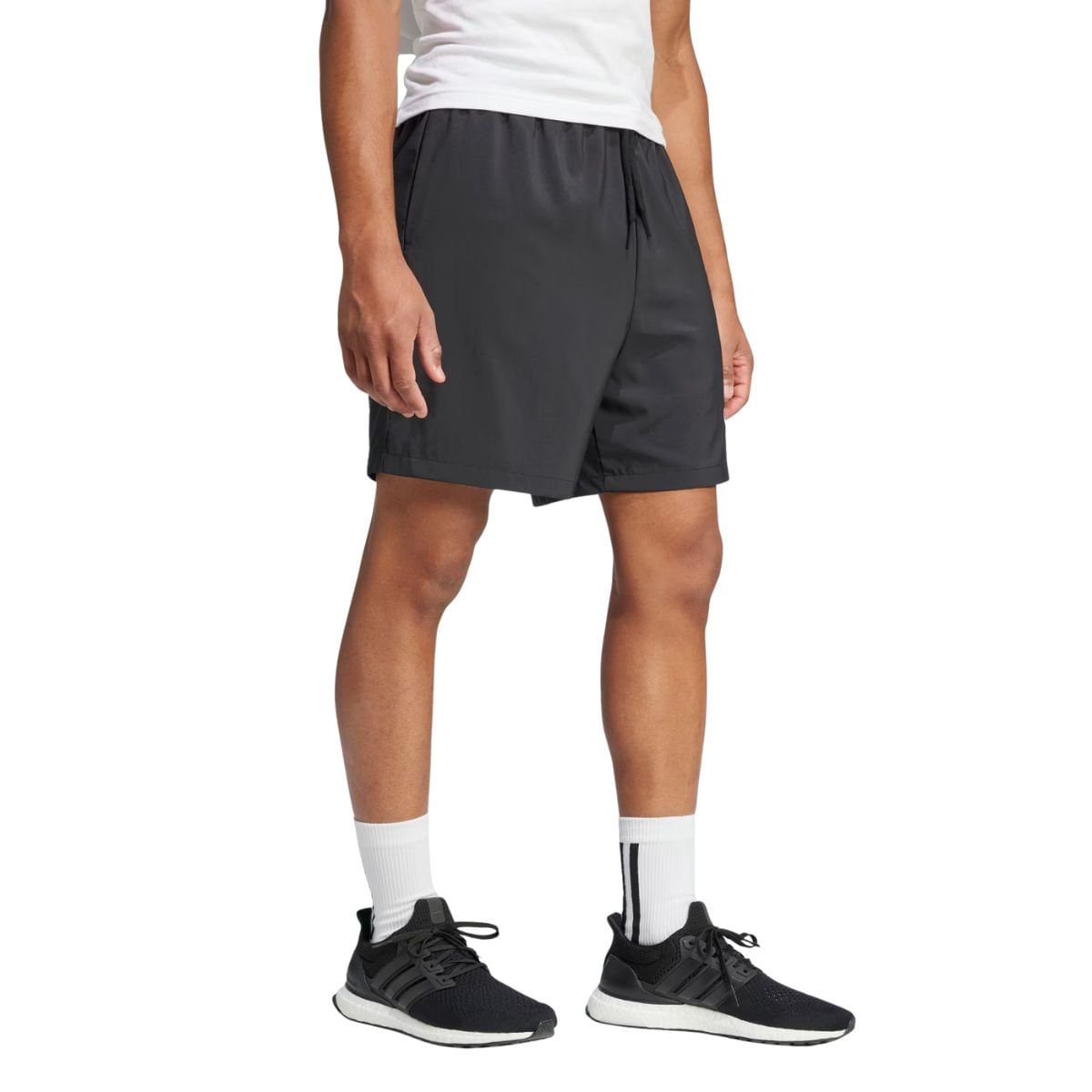Short Masculino Futebol Adidas Essentials Linear Preto Preto 2