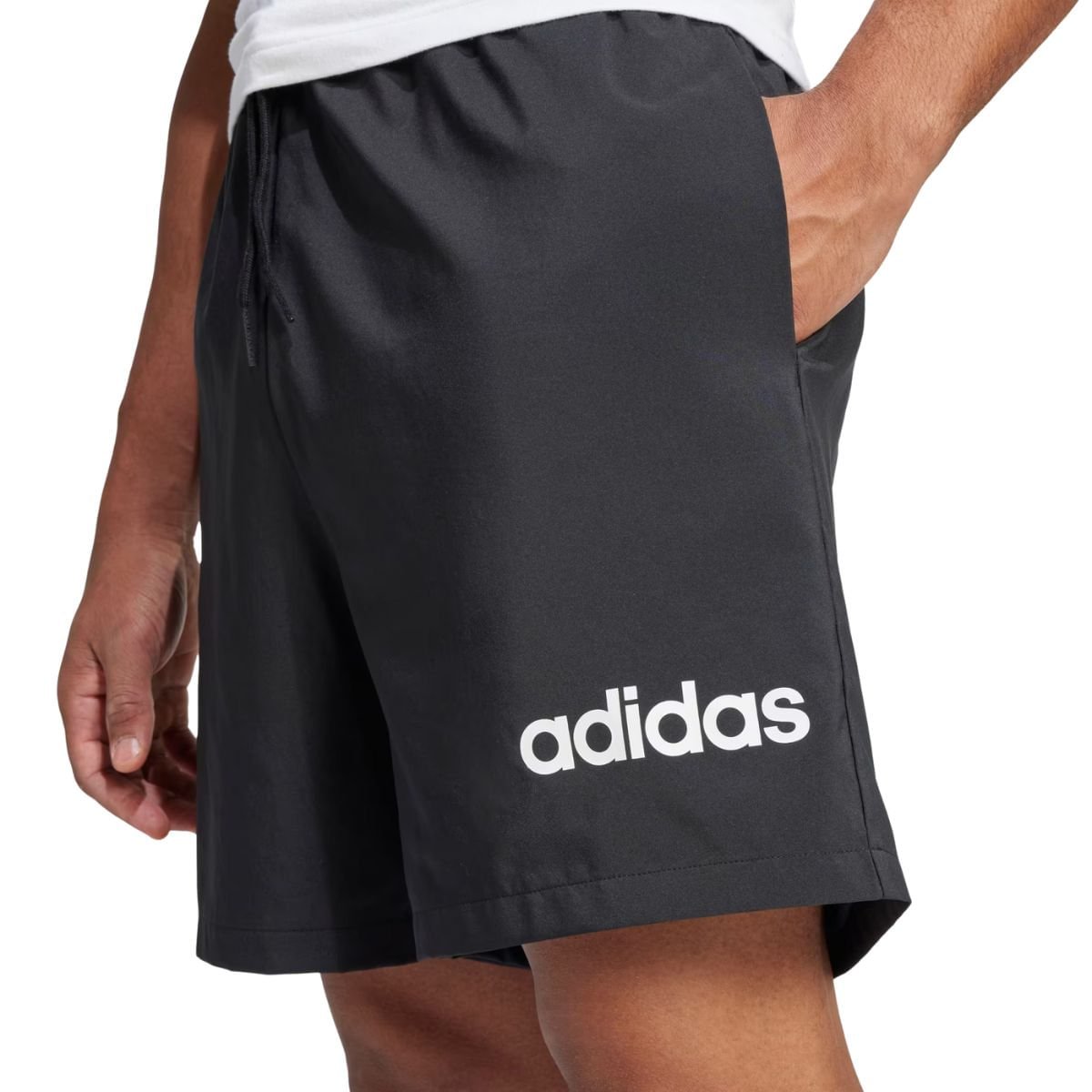 Short Masculino Futebol Adidas Essentials Linear Preto Preto 3