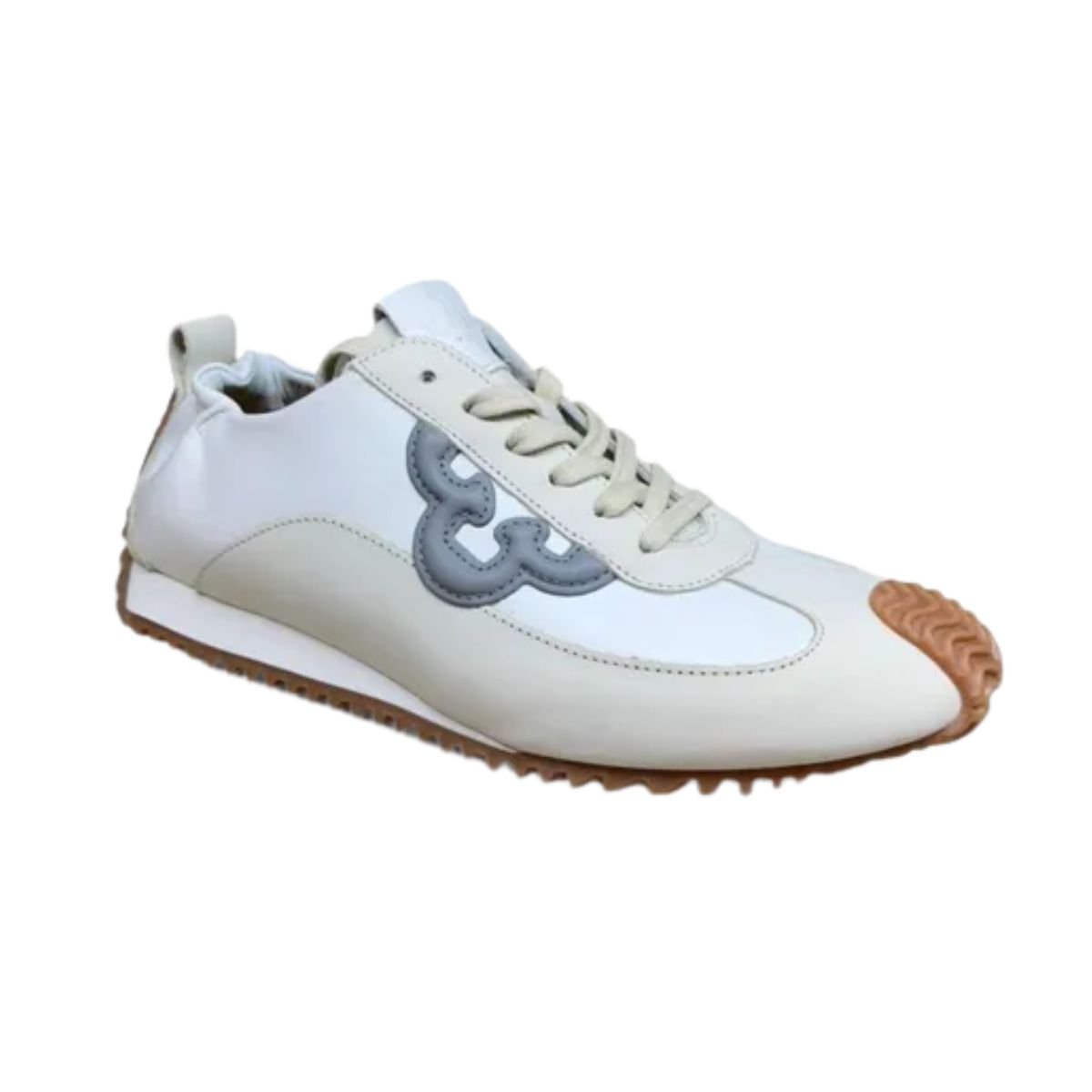 Tênis Moda Feminino Capodarte Em Couro Branco Cinza/Azul 2