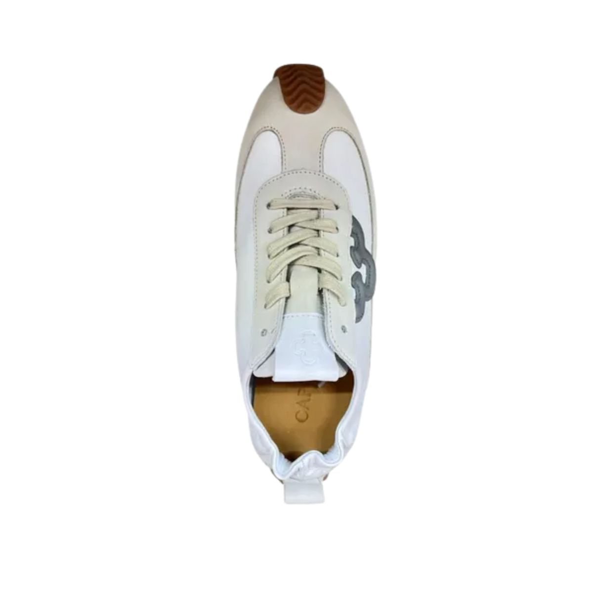 Tênis Moda Feminino Capodarte Em Couro Branco Cinza/Azul 3