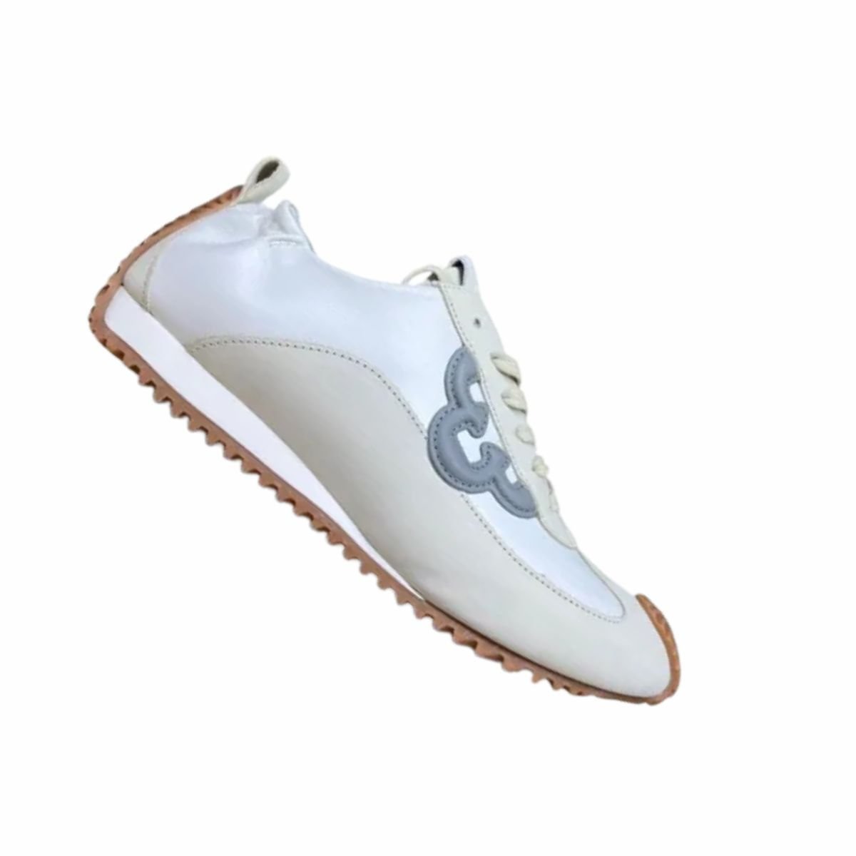 Tênis Moda Feminino Capodarte Em Couro Branco Cinza/Azul 7