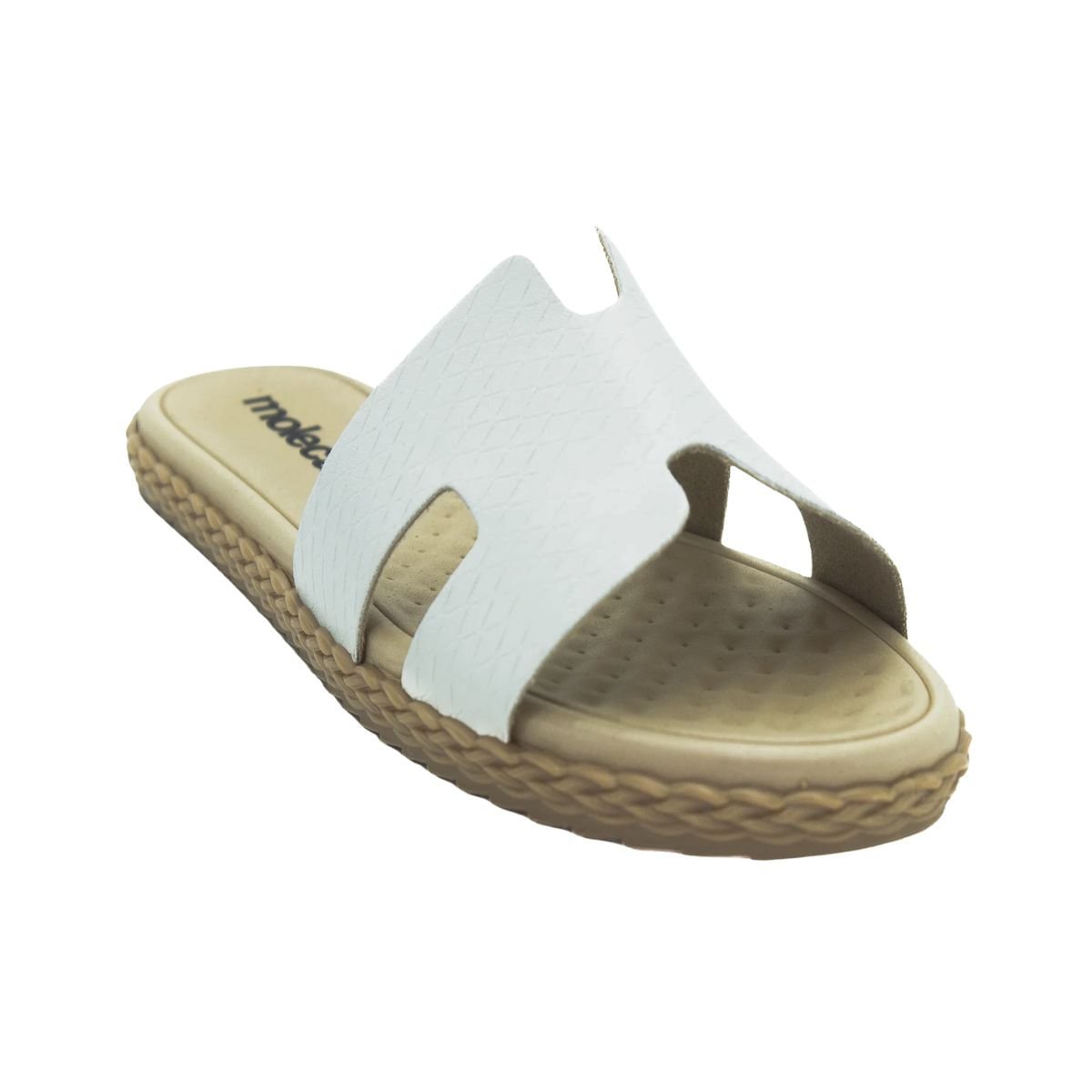 Tamanco Feminino Slide Rasteiro Moleca Off White Branco 2