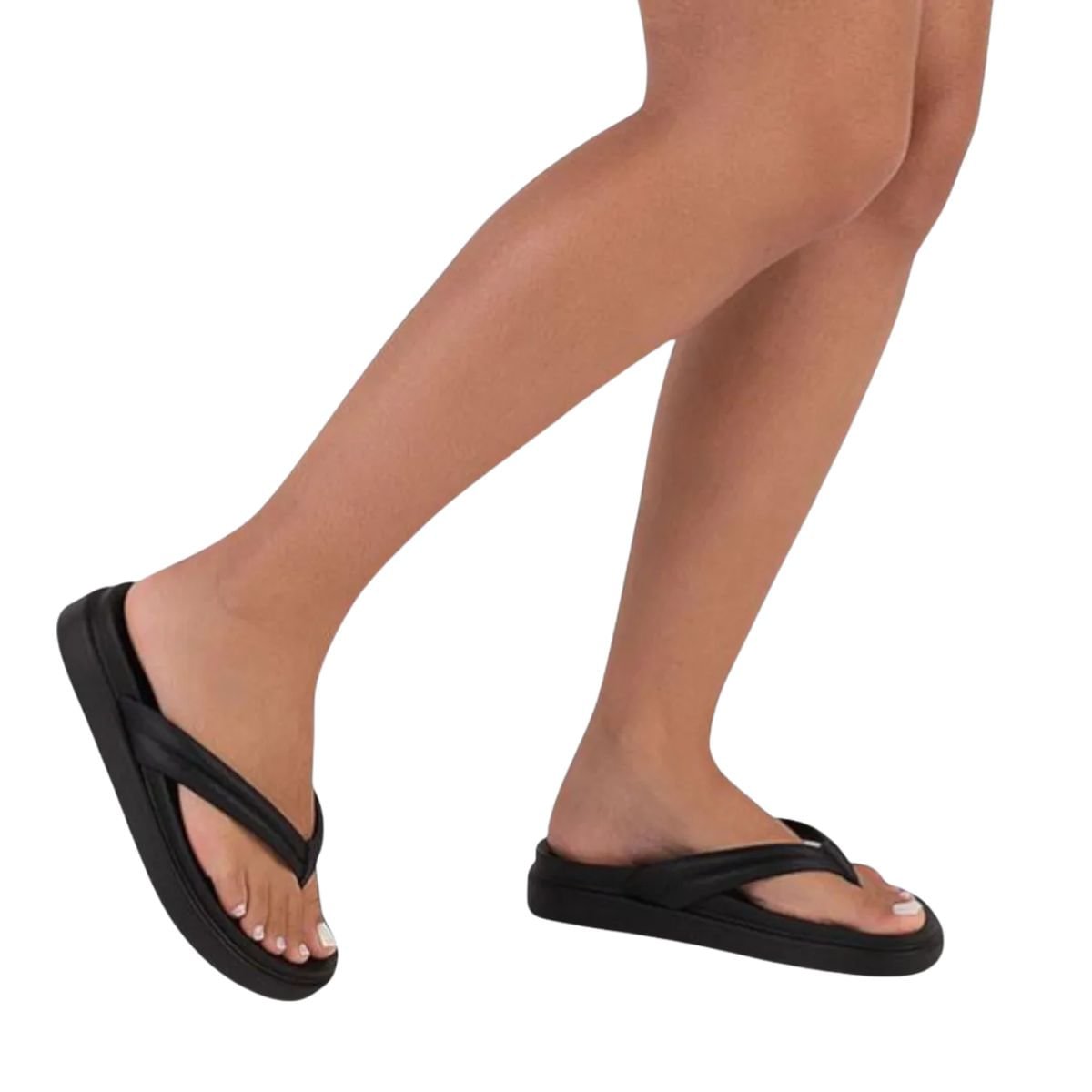 Chinelo Feminino Dedo Nuvem Moleca Preto Preto 3