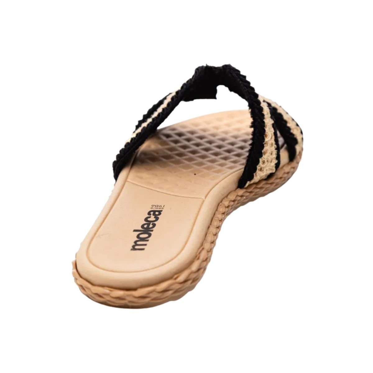 Tamanco Feminino Rasteiro Moleca Preto E Bege Bege/Preto 4